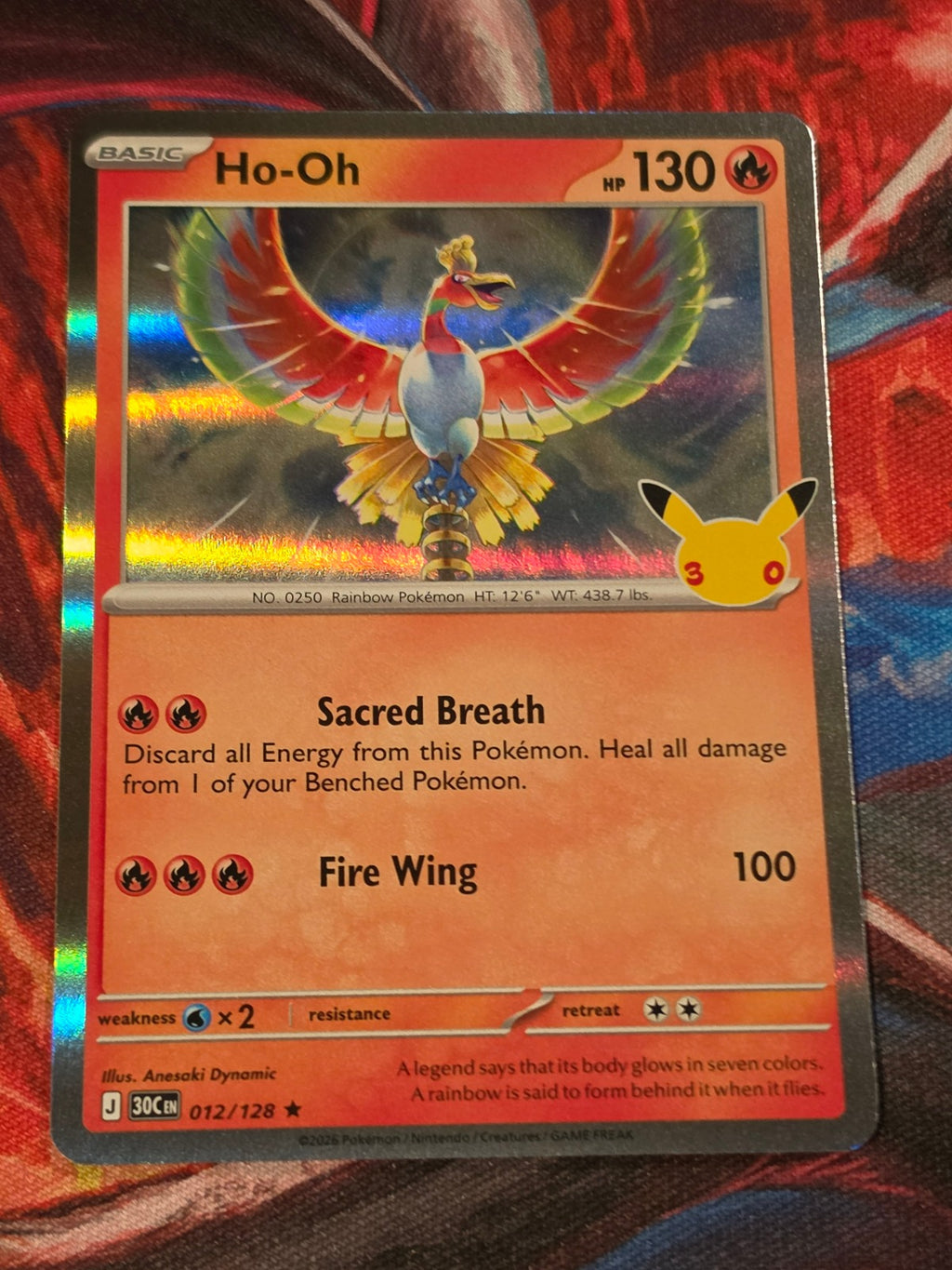 Ho-Oh - 012/128 - ME: 30th Celebration - Rare - NM - Pokemon