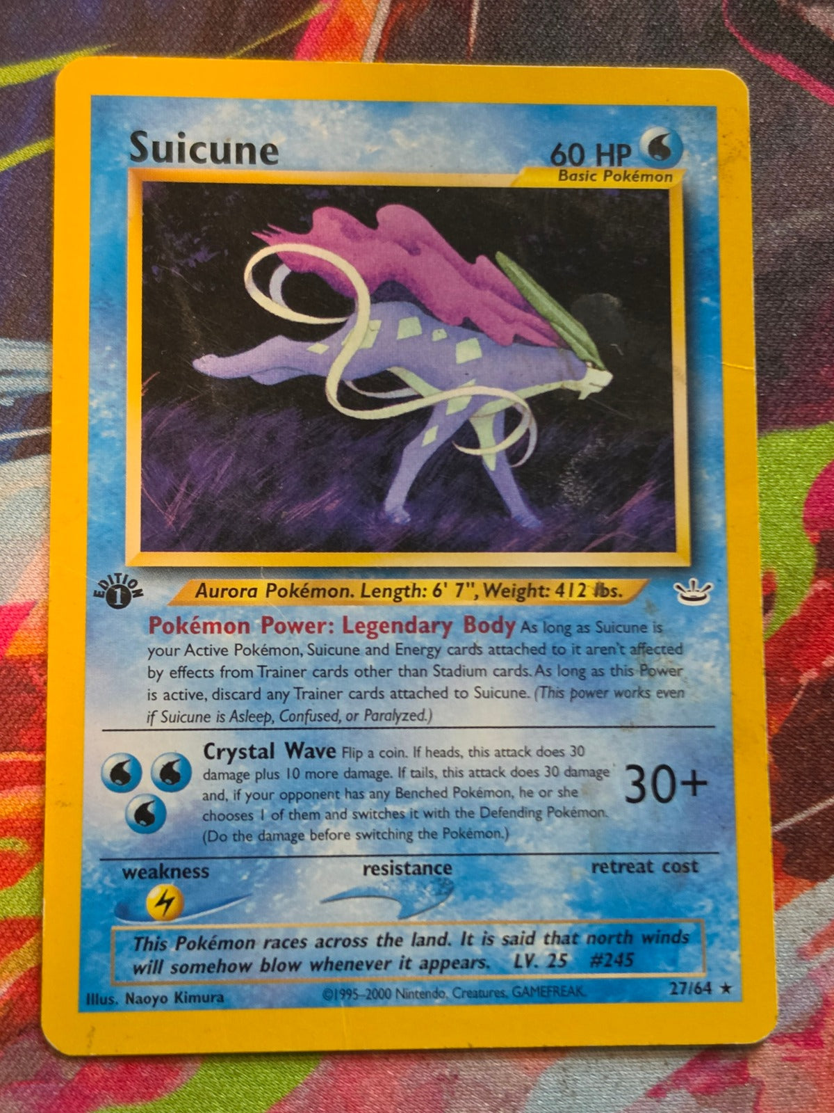 Suicune (27) Rare 1st Edition Neo Revelation 27/64 HP Pokemon