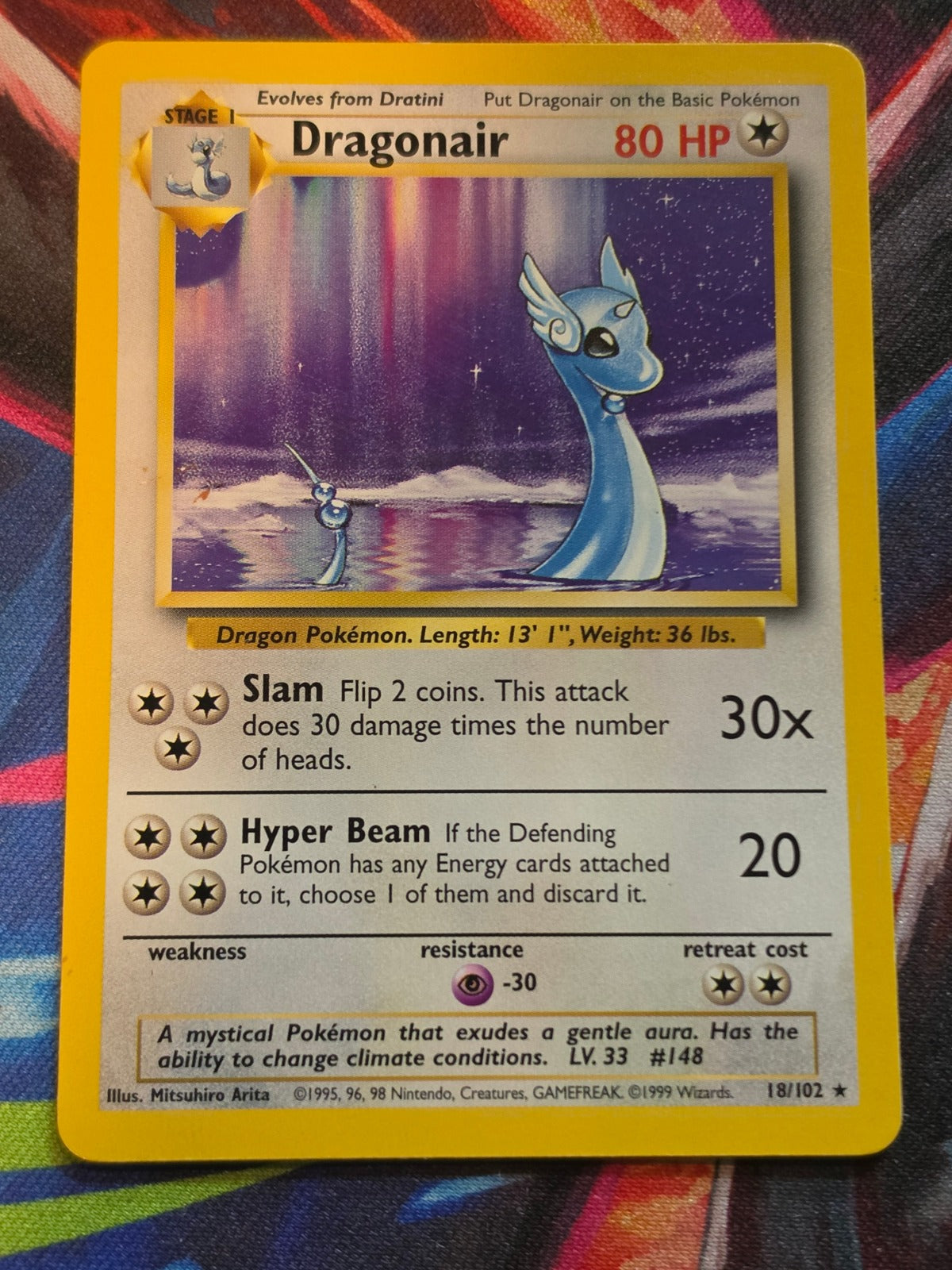 Dragonair Unlimited Base Set Rare 018/102 LP Pokemon