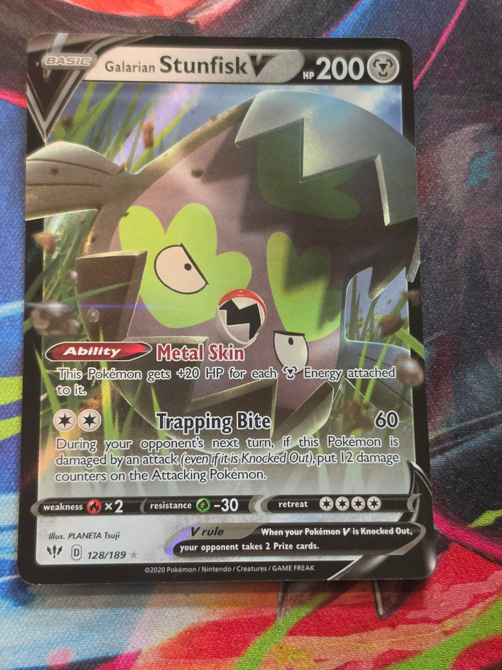 Galarian Stunfisk V Ultra Rare SWSH03: Darkness Ablaze 128/189 NM Pokemon