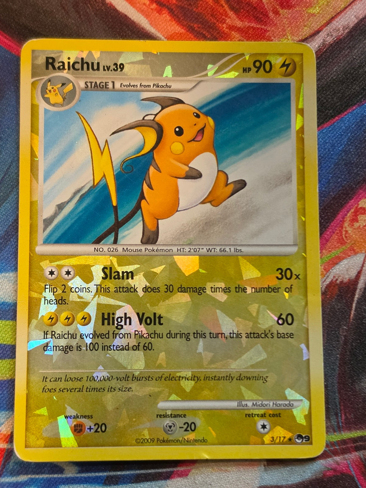 Raichu Rare Reverse Holo POP Series 9 003/017 MP Pokemon