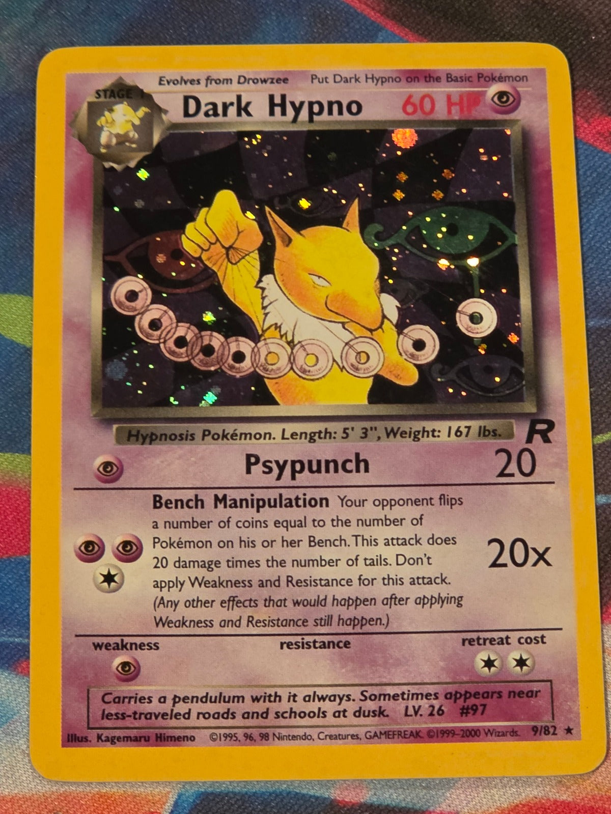 Dark Hypno (9) Holo Rare Unlimited Team Rocket 09/82 LP Pokemon