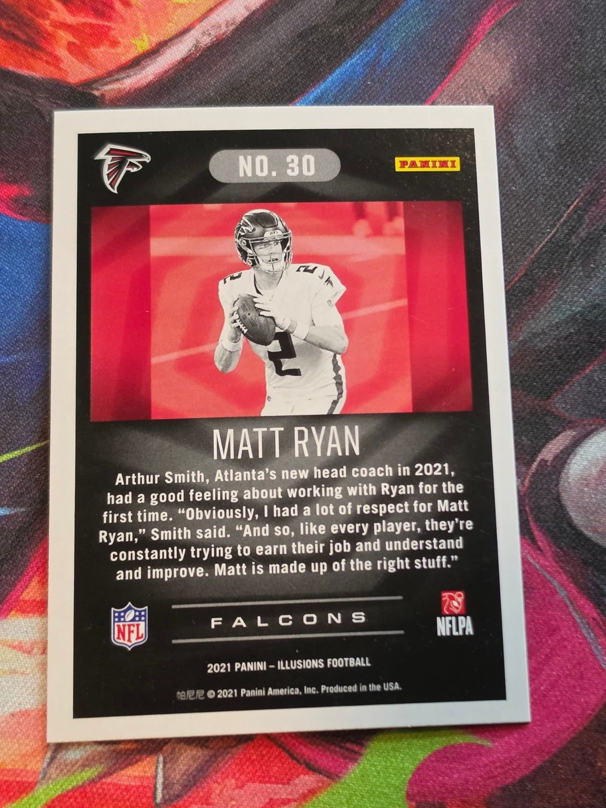 Matt Ryan 2021 Panini Illusions 30 NM Football (Back)