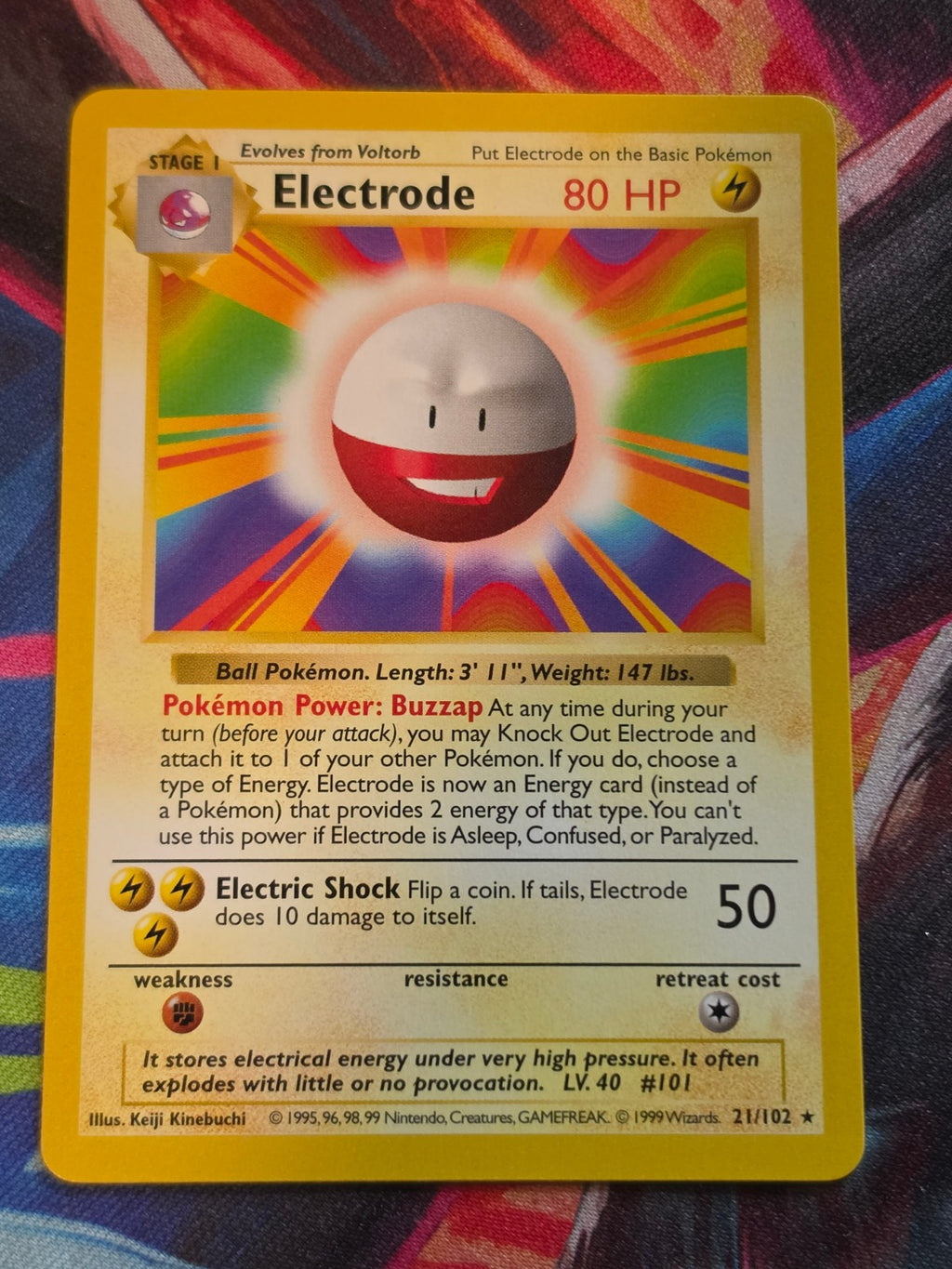 Electrode Shadowless Base Set Rare 021/102 NM Pokemon