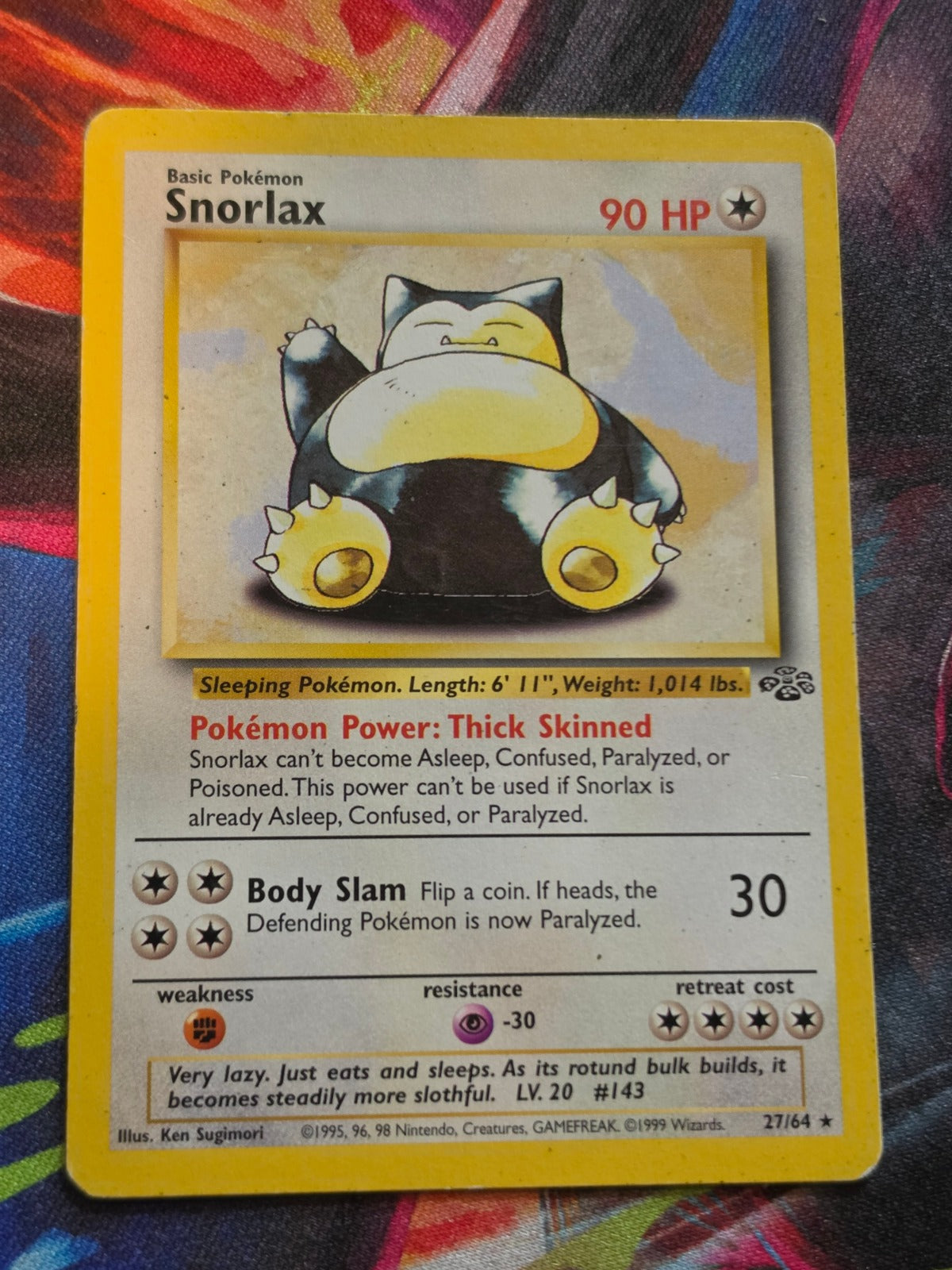 Snorlax Rare Jungle 27/64 HP Pokemon