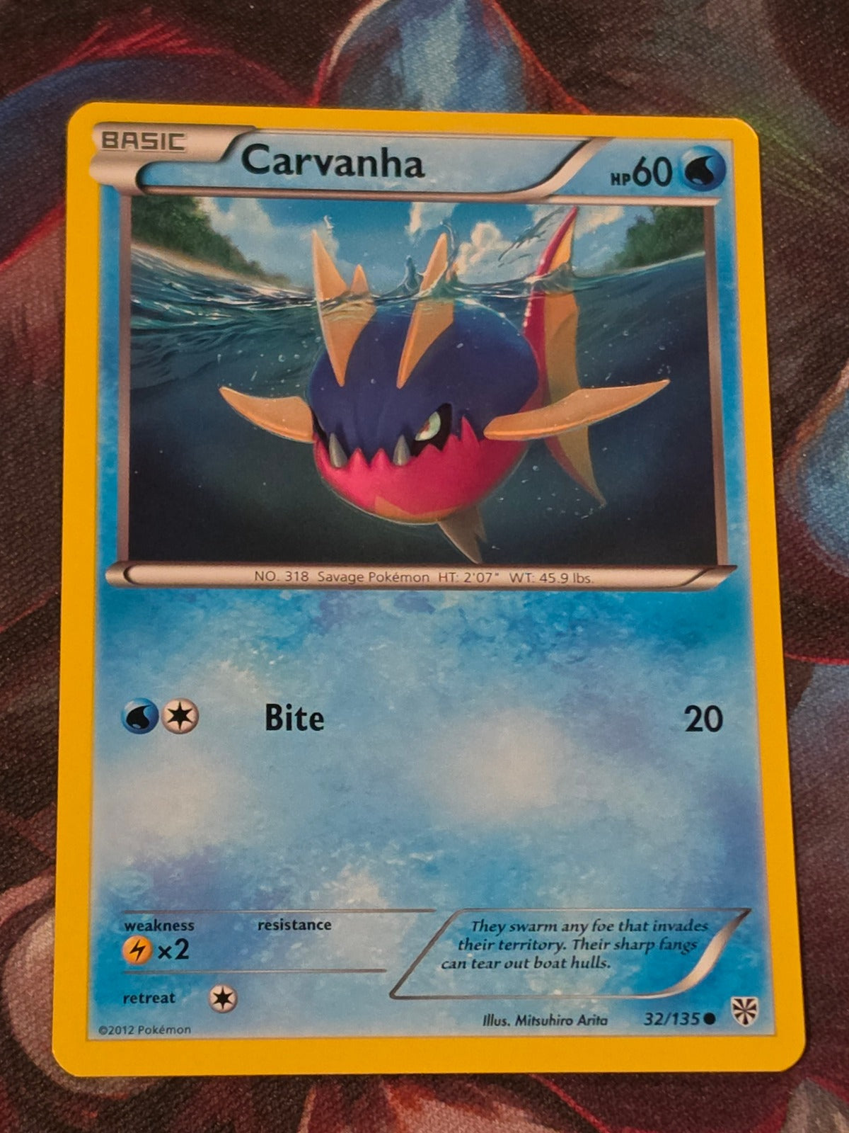 Carvanha - 32/135 - Plasma Storm - Common - NM - Pokemon