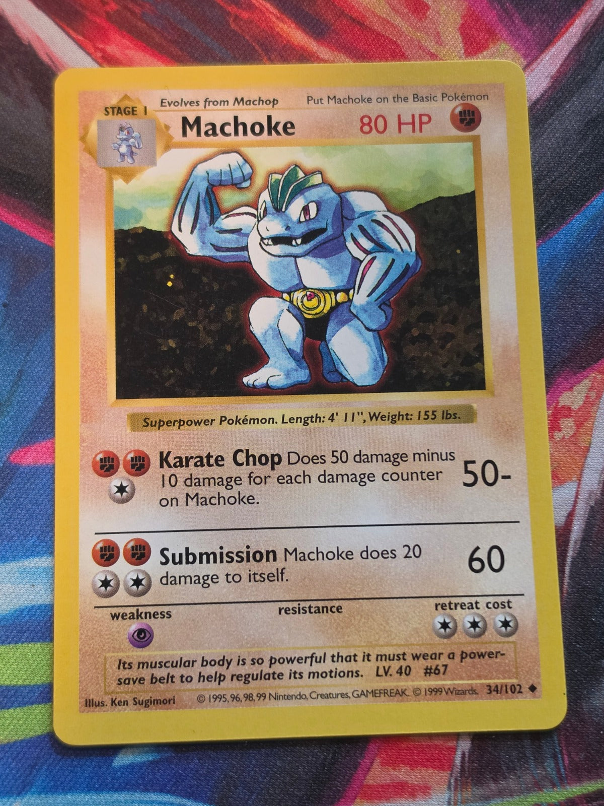 Machoke Shadowless Base Set Uncommon 034/102 NM Pokemon