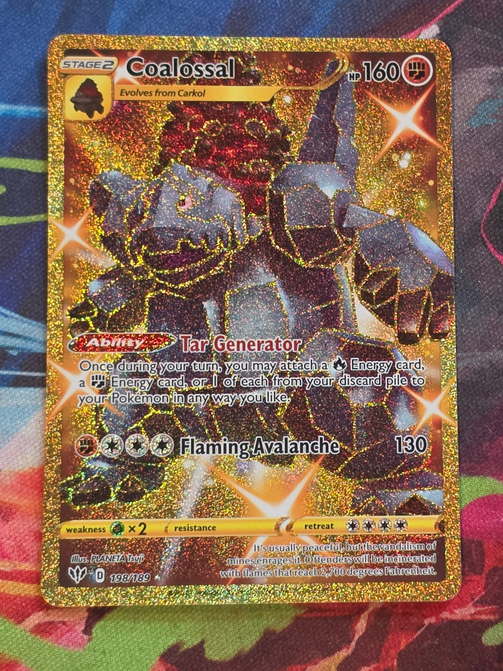 Coalossal (Secret) Secret Rare SWSH03: Darkness Ablaze 198/189 NM Pokemon