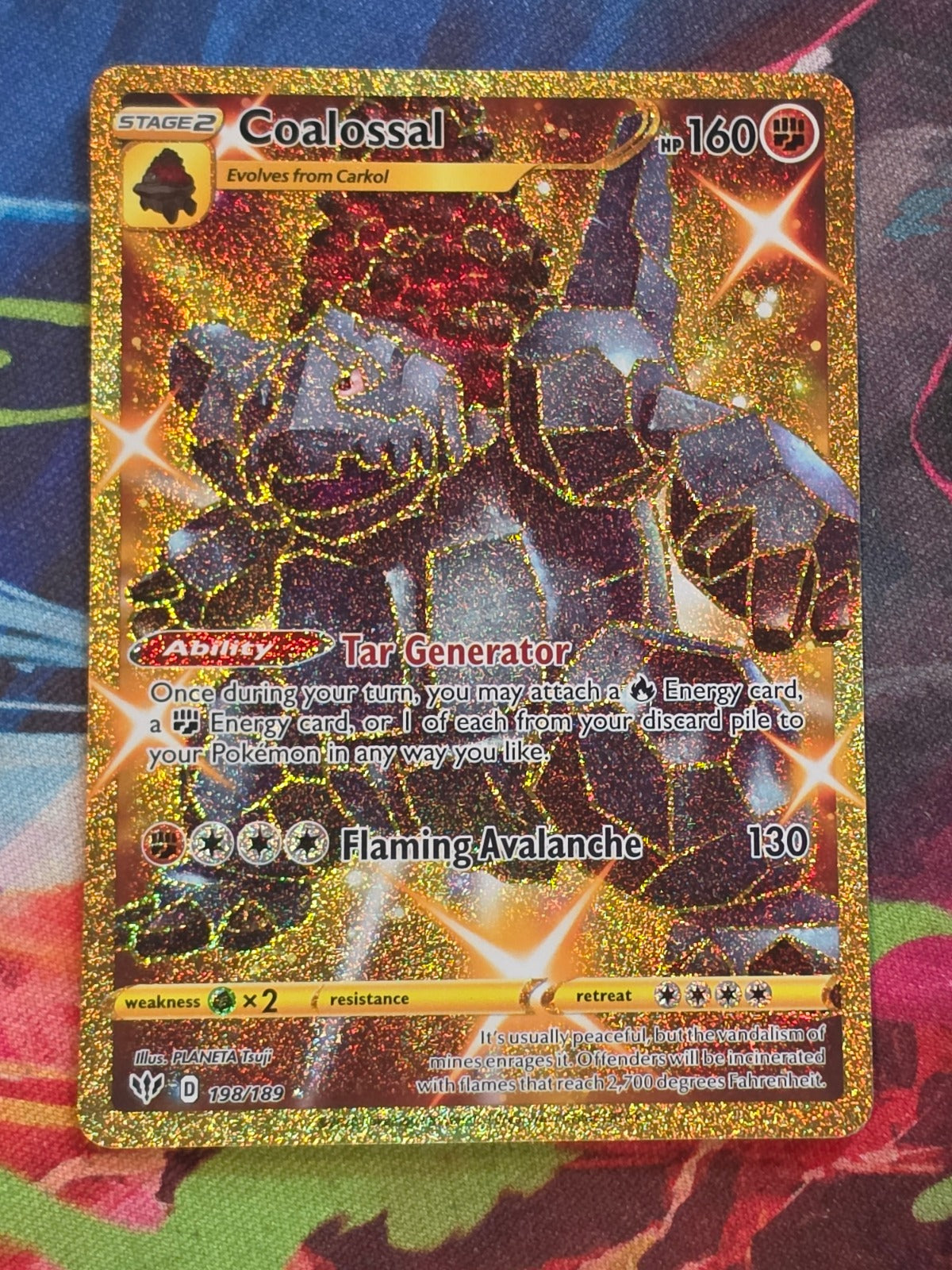 Coalossal (Secret) Secret Rare SWSH03: Darkness Ablaze 198/189 NM Pokemon