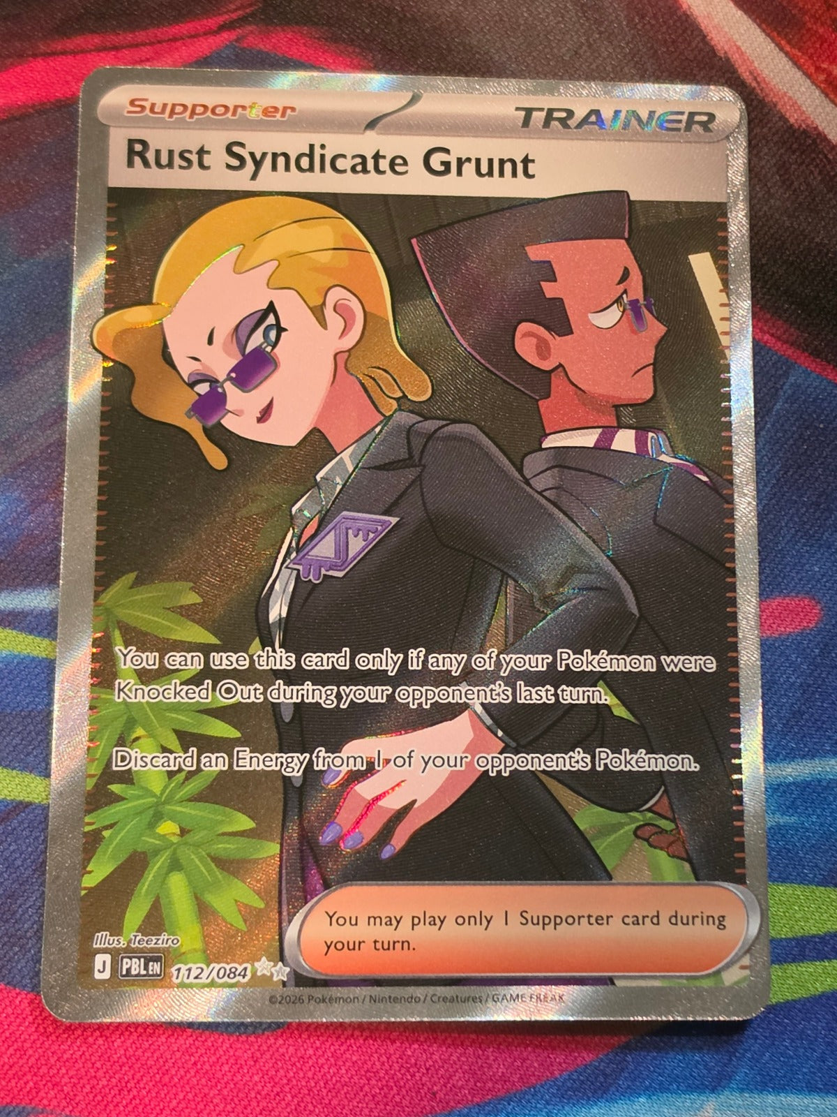 Rust Syndicate Grunt Ultra Rare Pitch Black 112/084 NM Pokemon