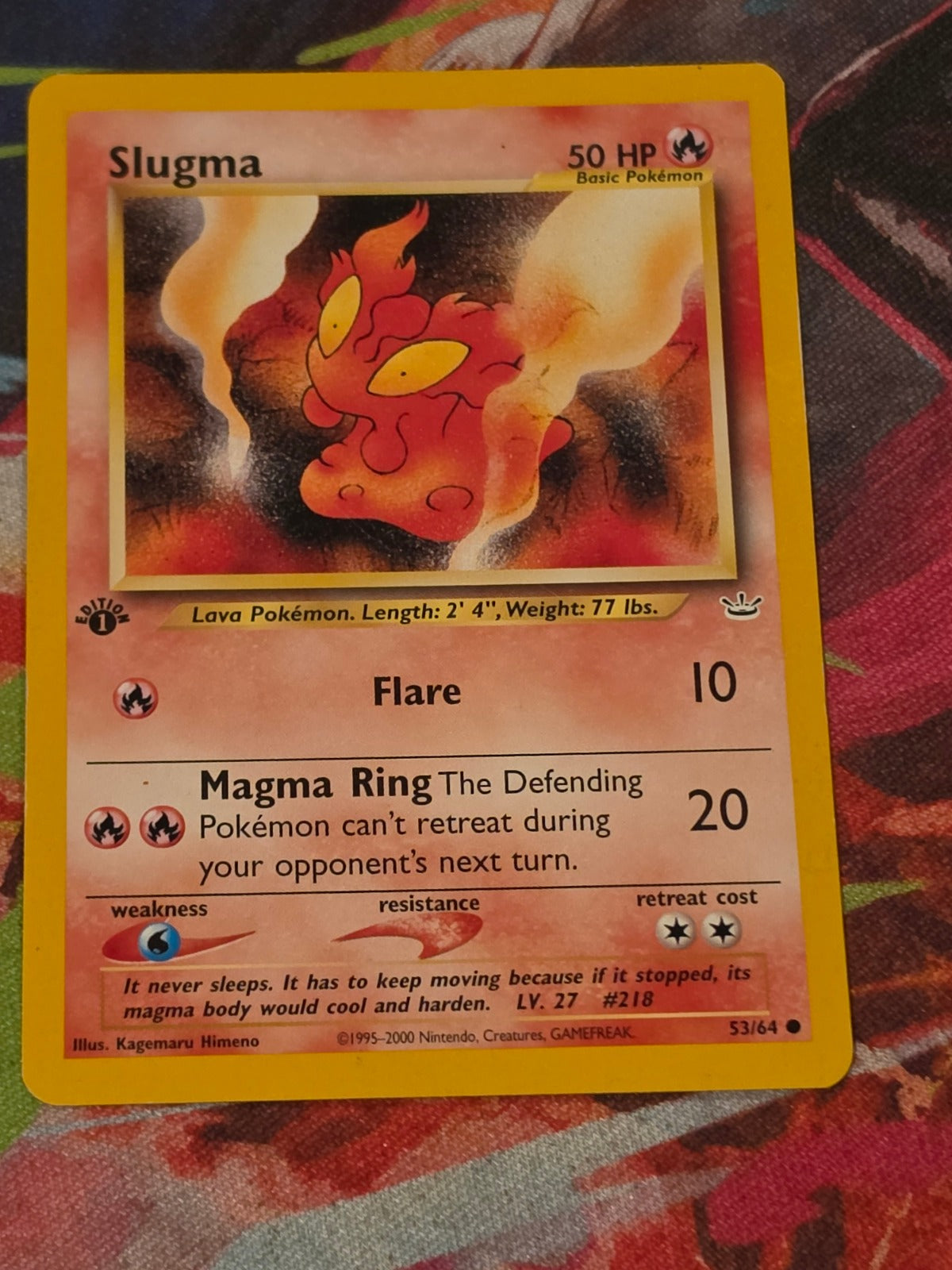 Slugma - 53/64 - Neo Revelation - Common - 1st Edition - LP Pokemon