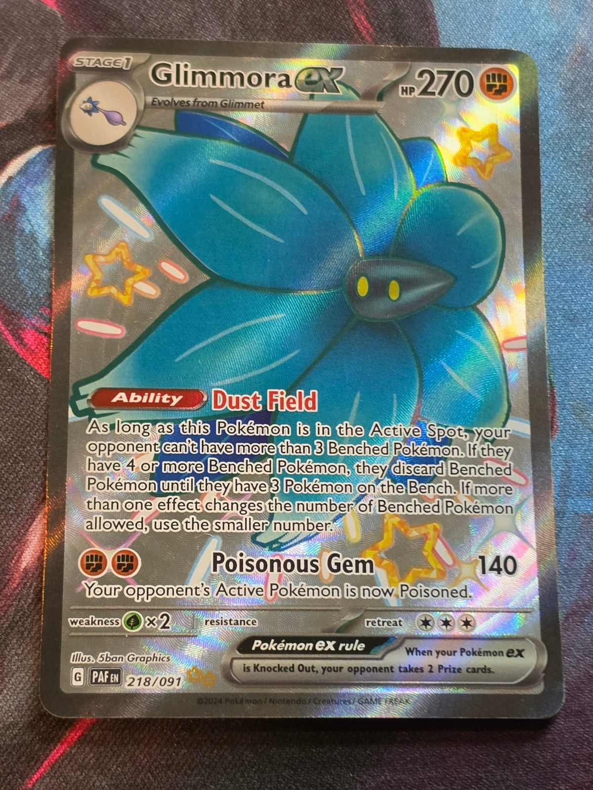 Glimmora ex Shiny Ultra Rare Paldean Fates 218/091 NM Pokemon