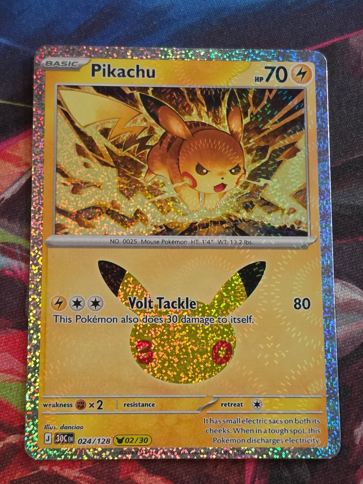 Pikachu - 024/128 - ME: 30th Celebration - Pikachu Rare - NM - Pokemon