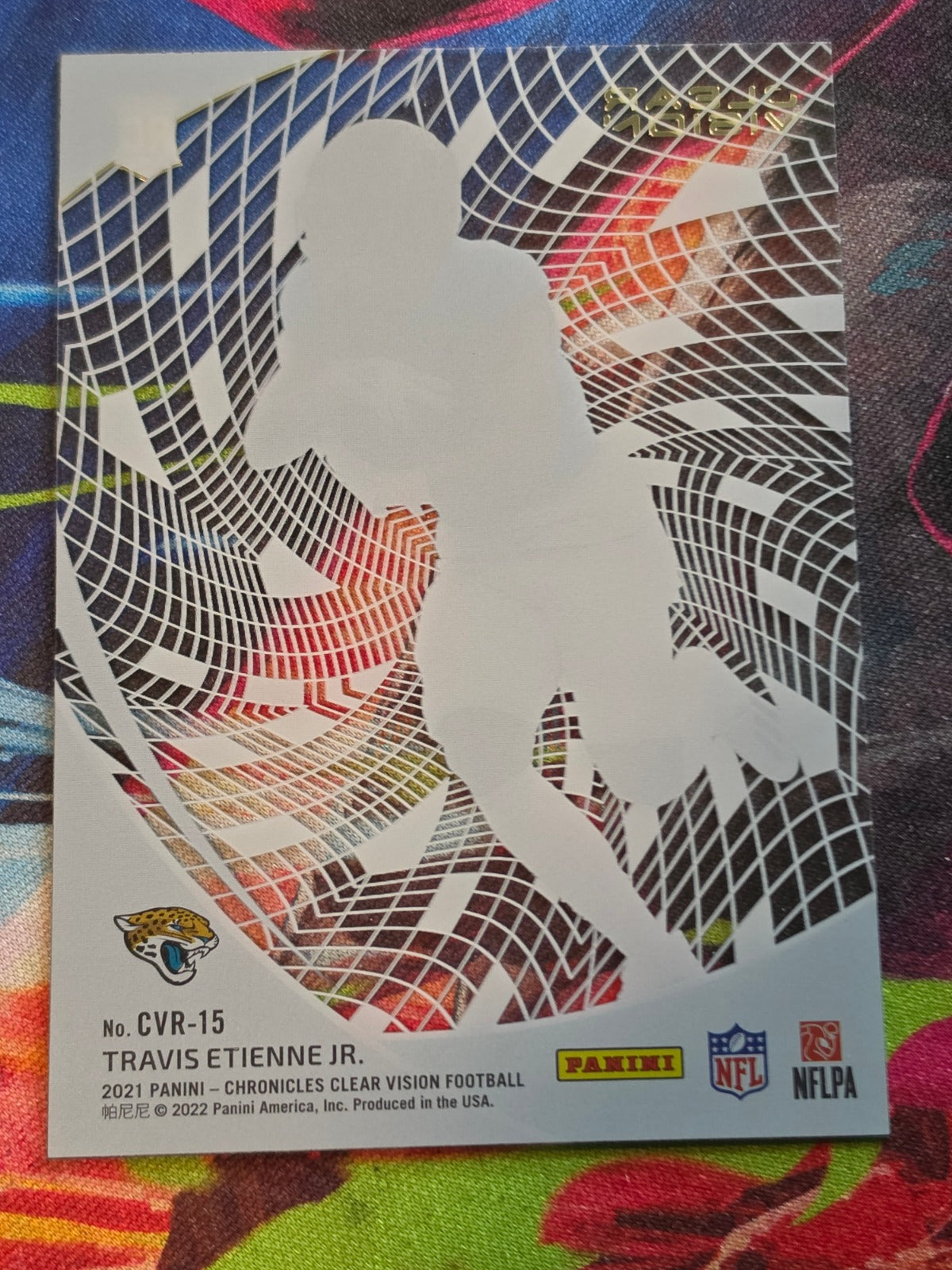 Travis Etienne Jr. 2021 Panini Chronicles - Clear Vision Rookies CVR-15 NM Football (Back)