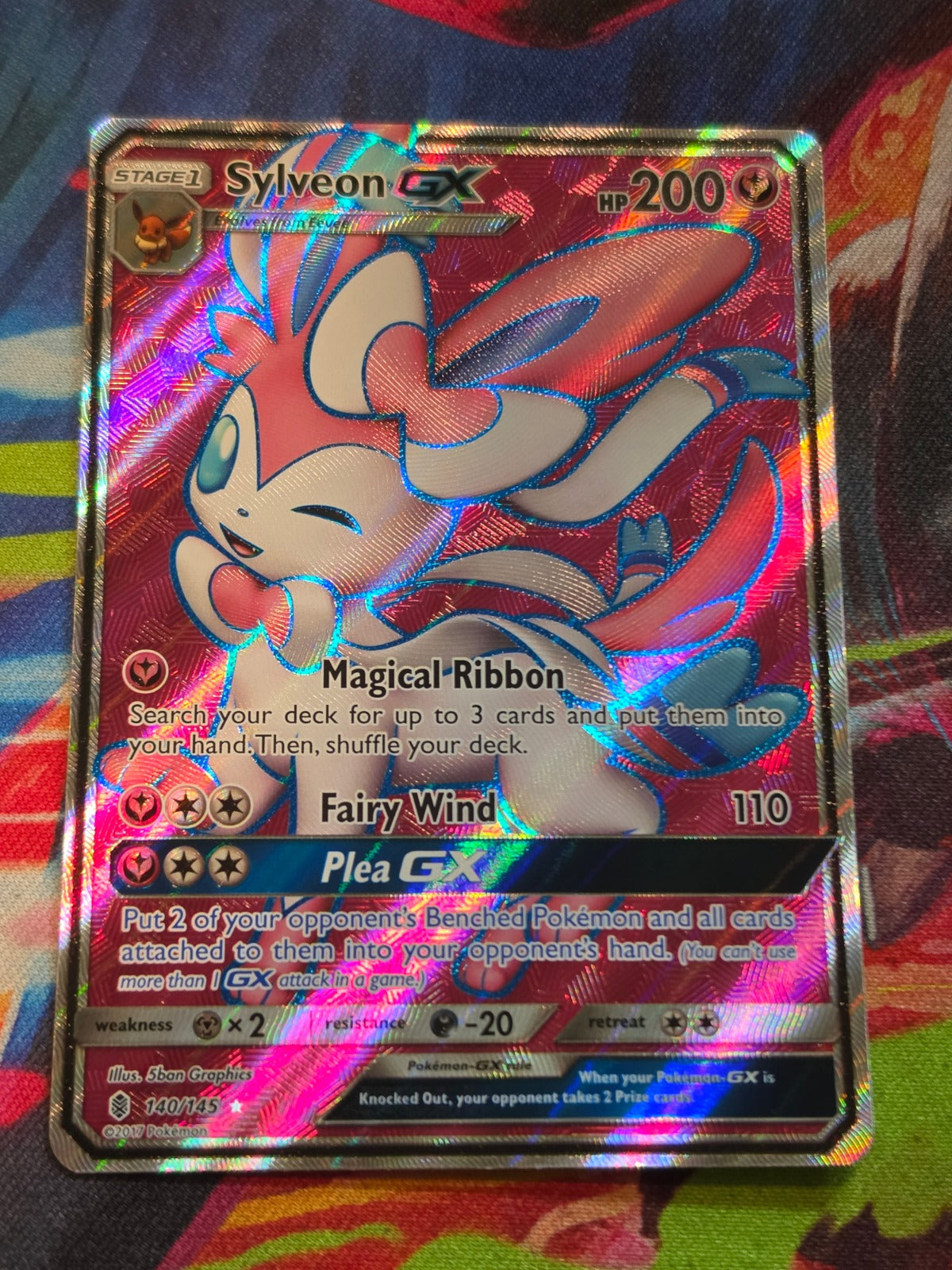 Sylveon GX (Full Art) Ultra Rare SM - Guardians Rising 140/145 NM Pokemon