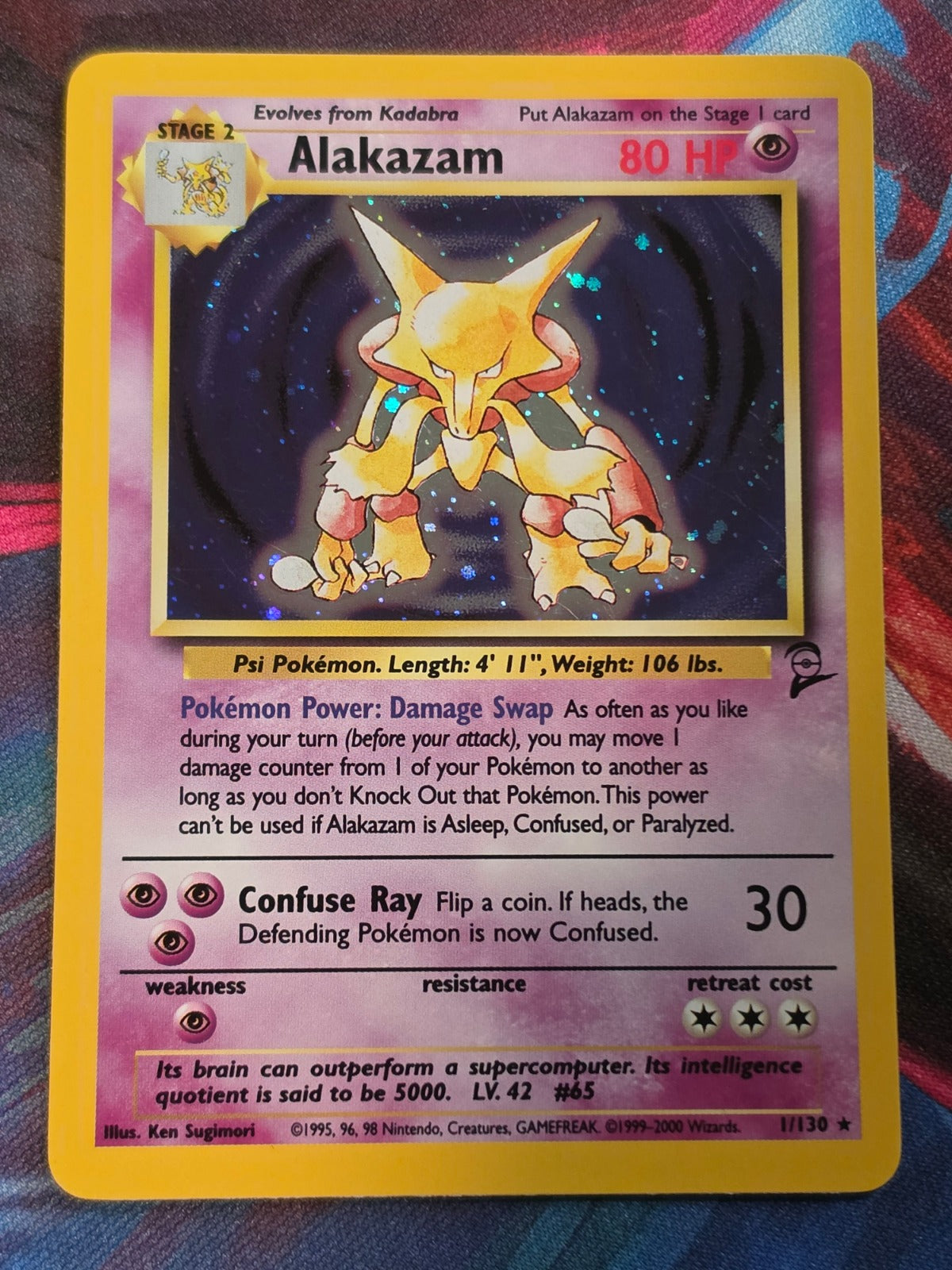 Alakazam Holo Rare Base Set 2 001/130 LP Pokemon