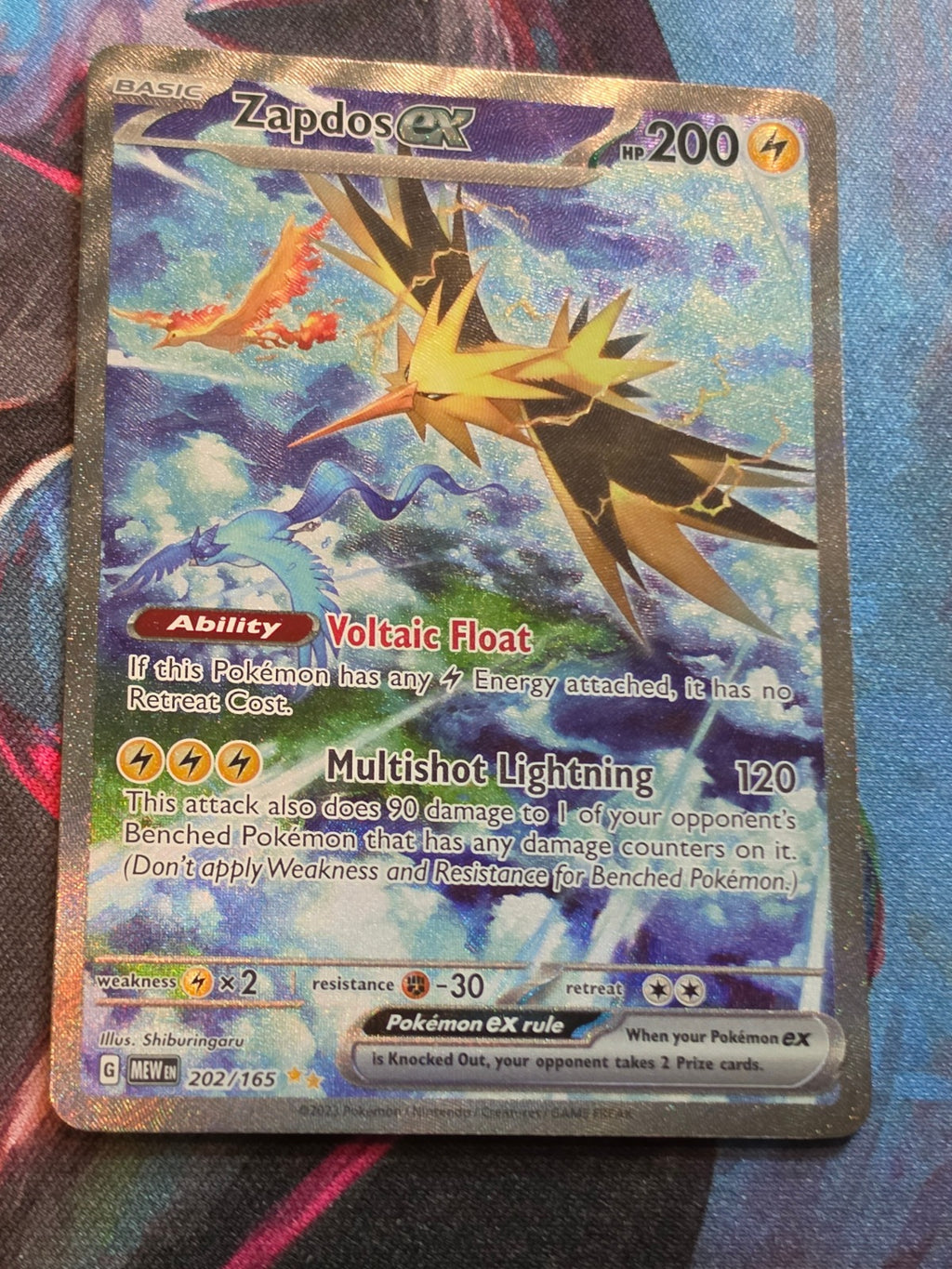 Zapdos ex Special Illustration Rare Scarlet & Violet 151 202/165 NM Pokemon