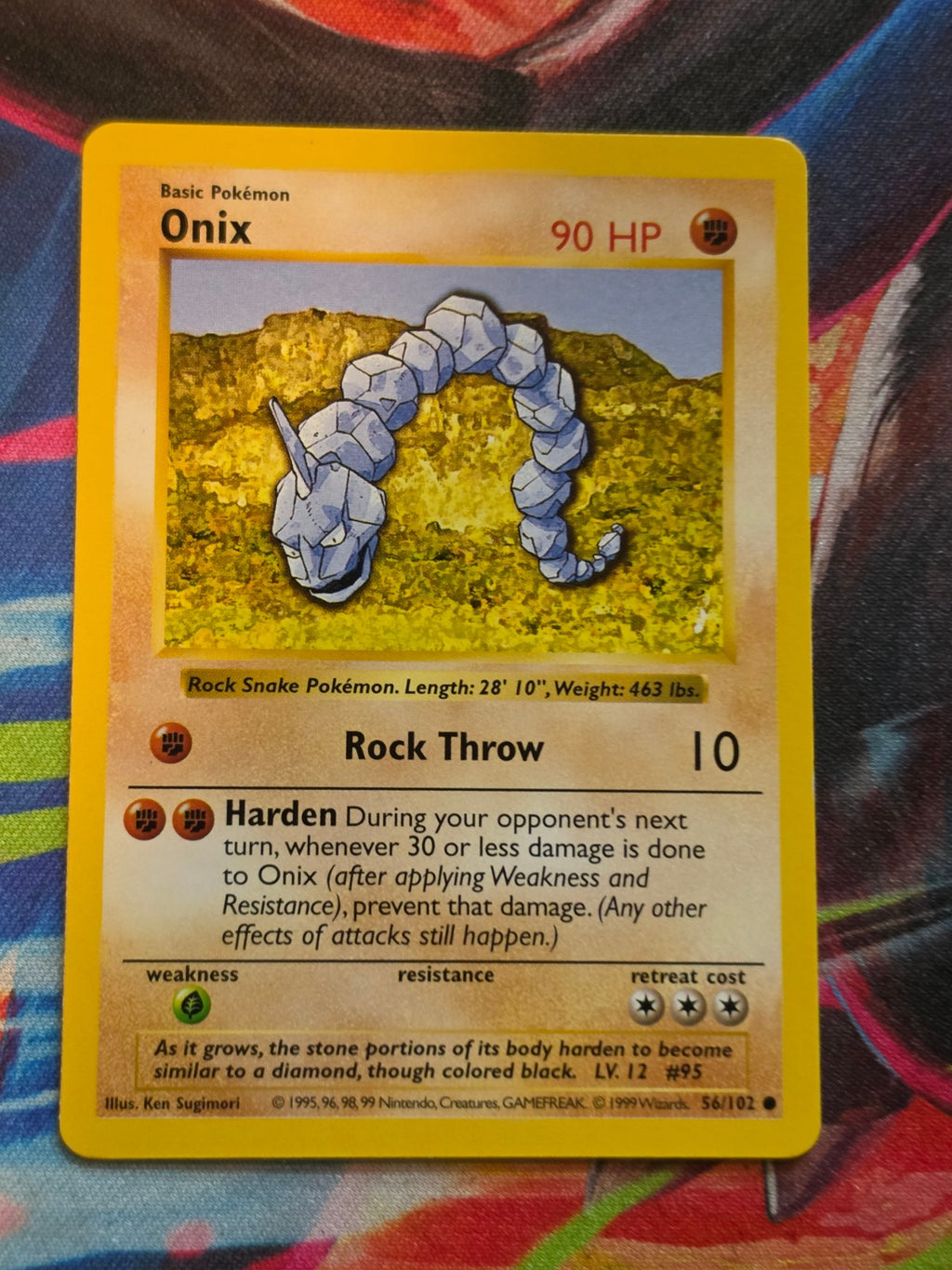 Onix Shadowless Base Set Common 056/102 LP+ Pokemon