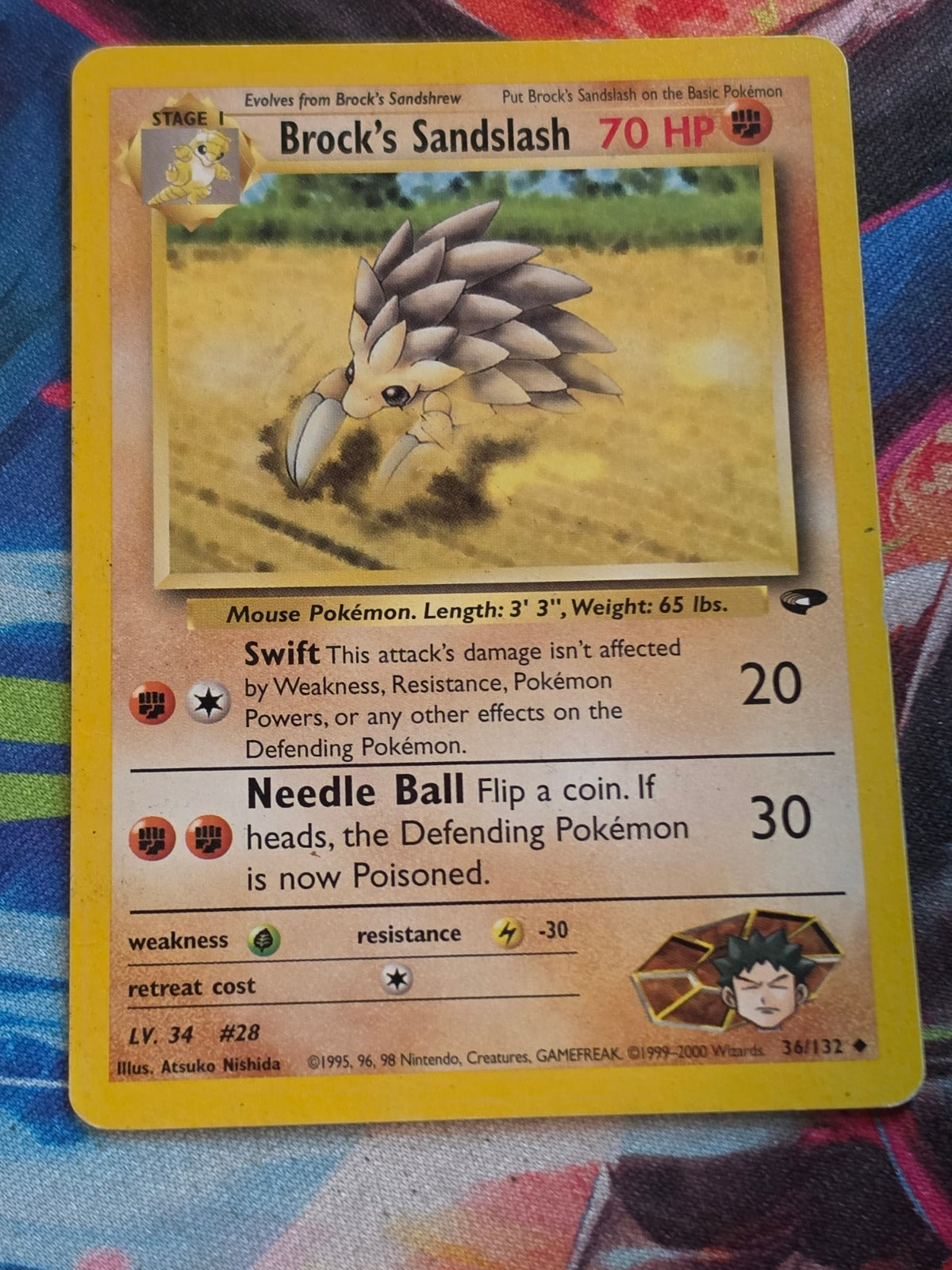 Brock's Sandslash - 036/132 - Gym Challenge - Uncommon - Unlimited - MP Pokemon