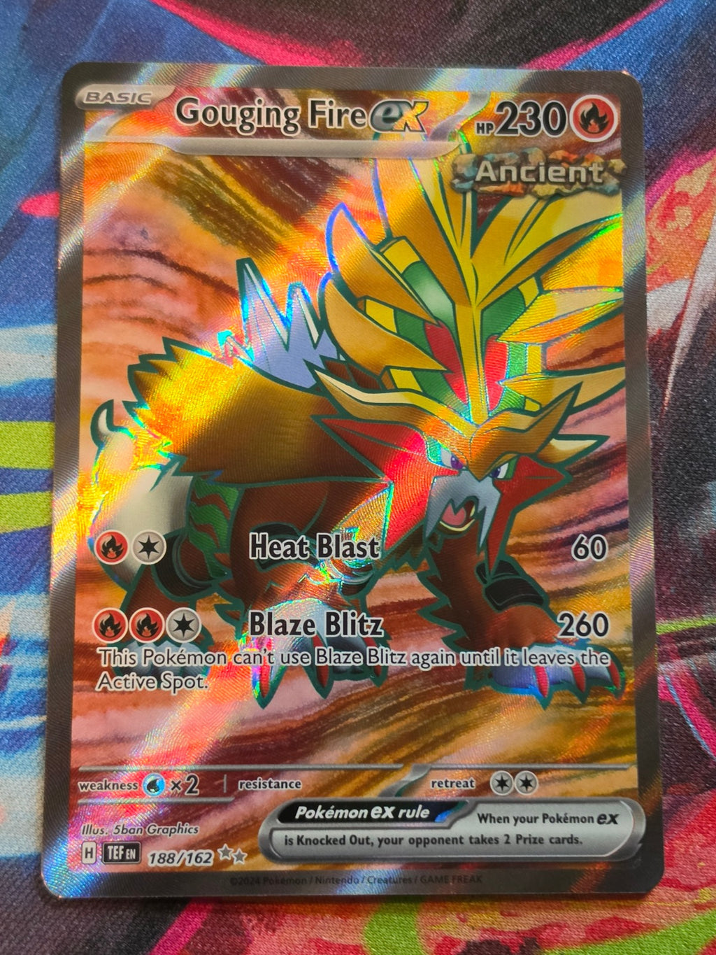 Gouging Fire ex Ultra Rare SV05: Temporal Forces 188/162 NM Pokemon