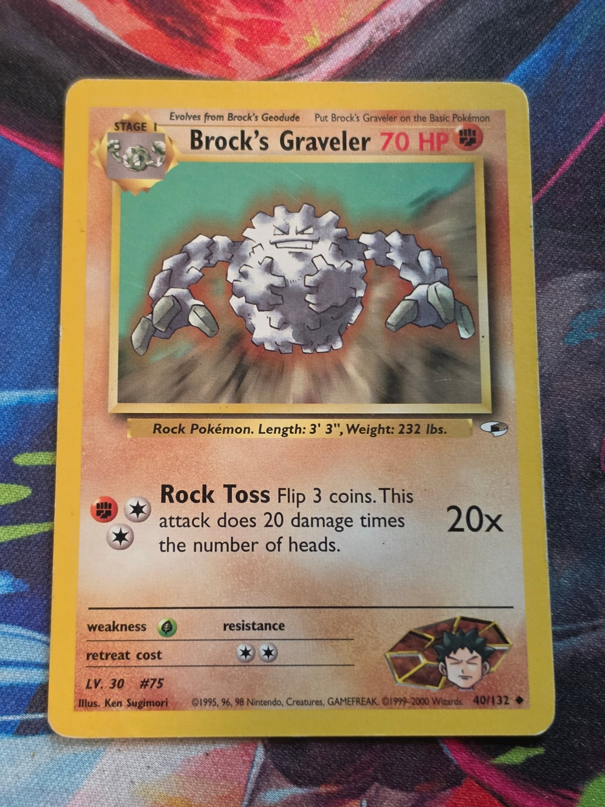 Brock's Graveler - 040/132 - Gym Heroes - Uncommon - Unlimited - MP+ Pokemon