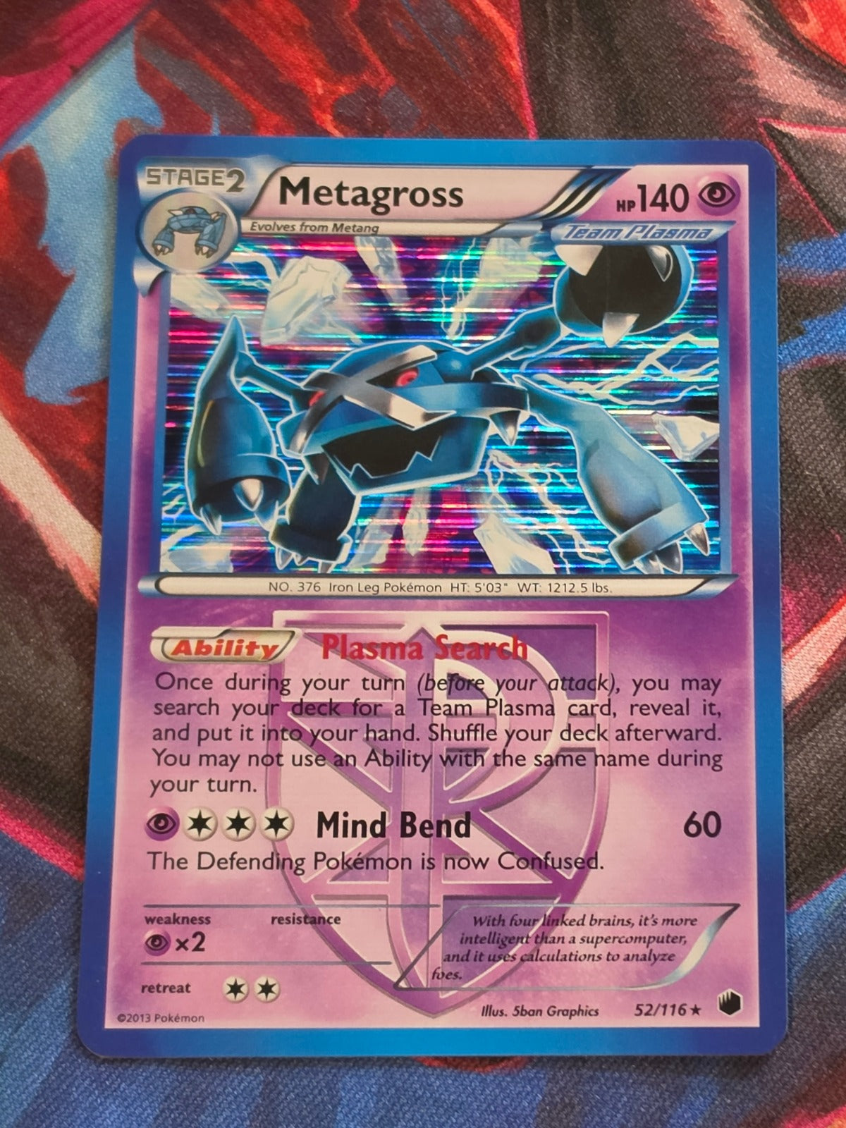 Metagross (Team Plasma) - 52/116 - Plasma Freeze - Holo Rare - NM - Pokemon