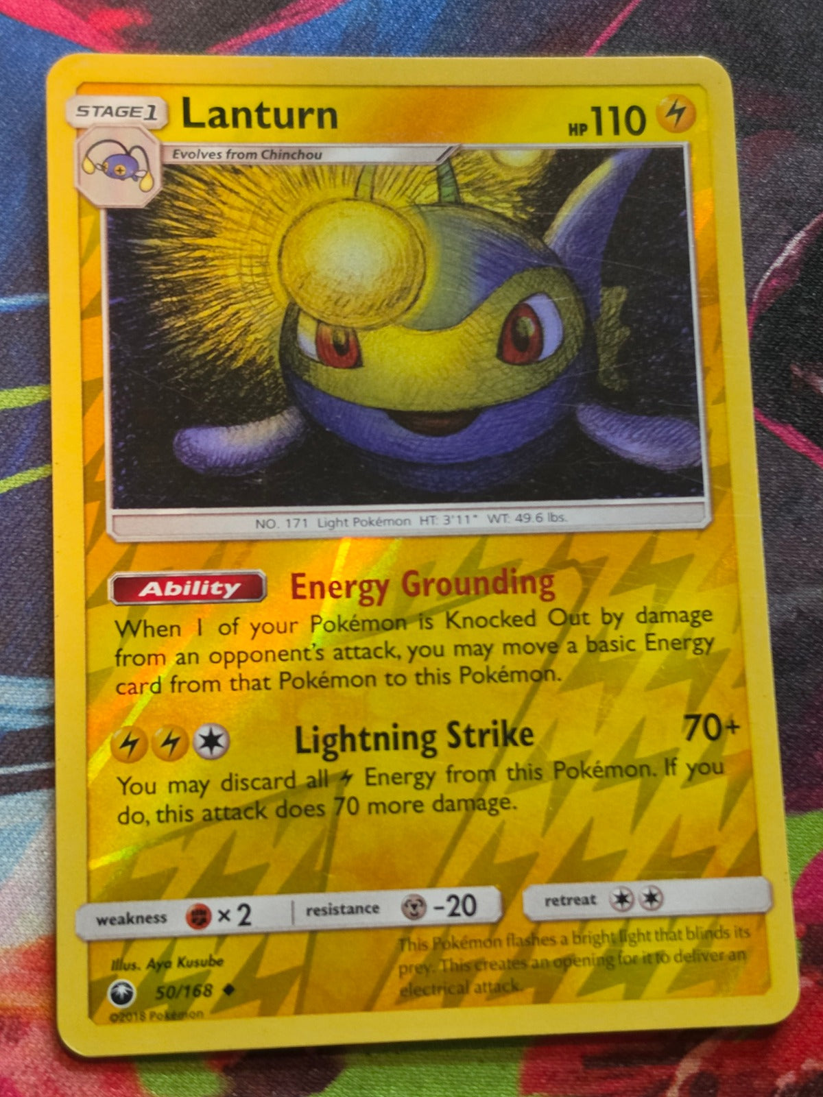 Lanturn - 50/168 - SM - Celestial Storm - Uncommon - Reverse Holo - LP Pokemon