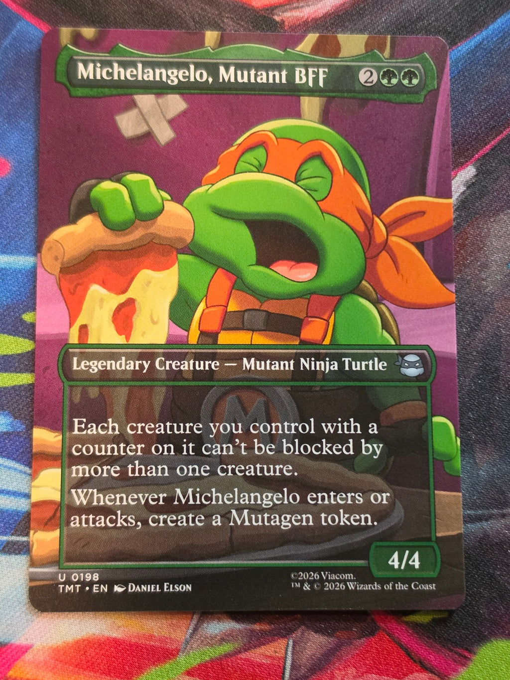 Michelangelo, Mutant BFF (Borderless) - 198 - Teenage Mutant Ninja Turtles - U - NM - MTG