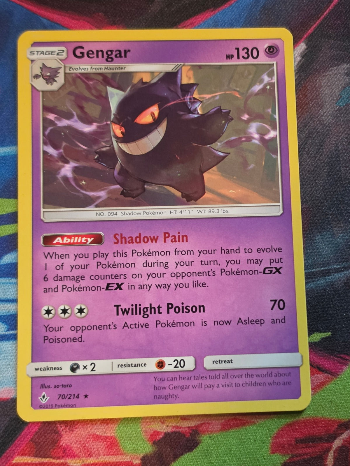 Gengar Rare SM - Unbroken Bonds 70/214 LP Pokemon