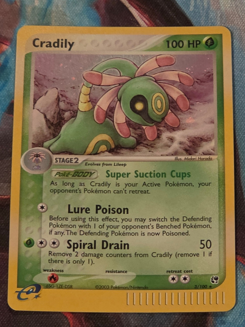 Cradily Holo Rare EX Sandstorm 3/100 NM Pokemon