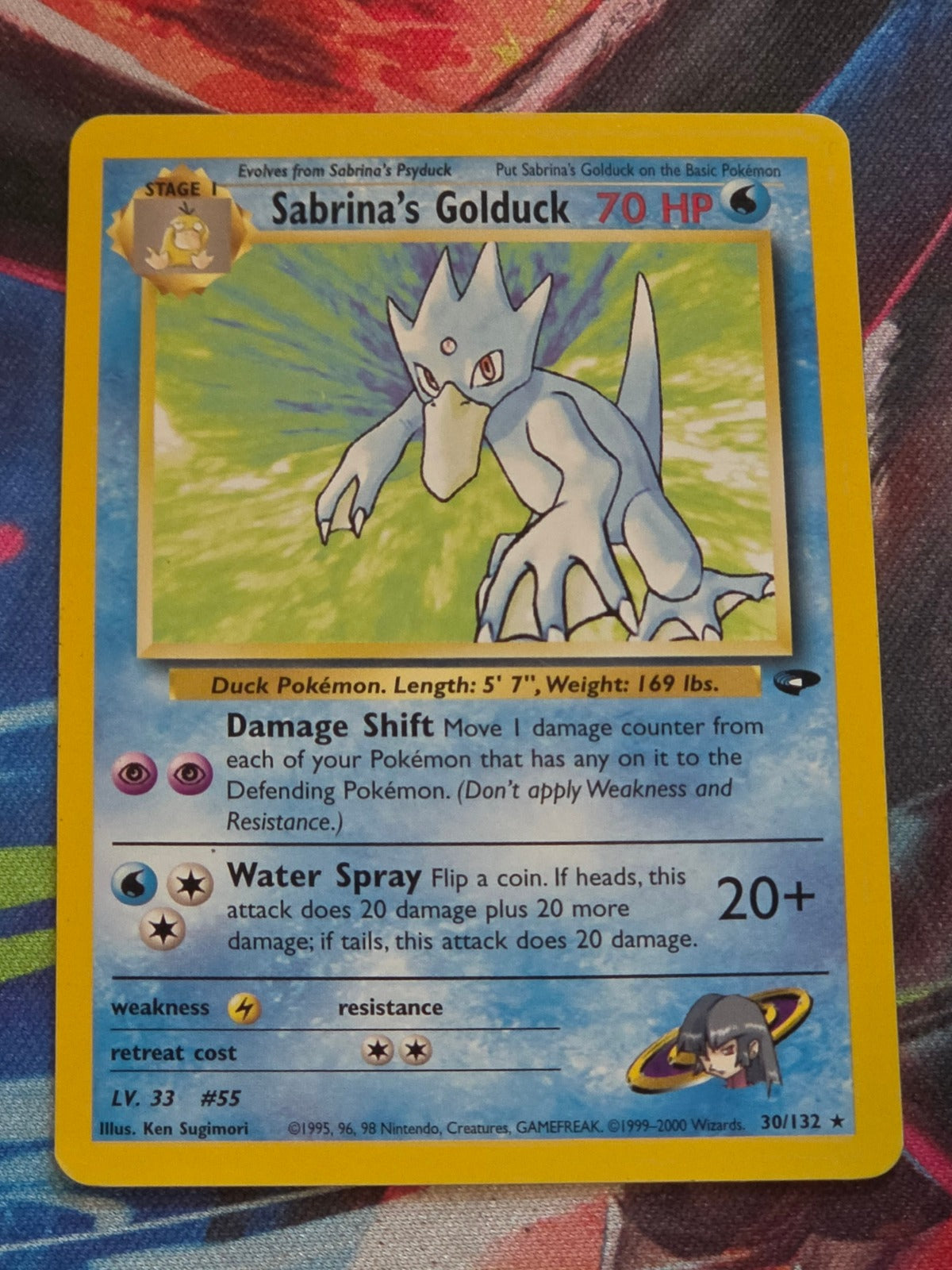 Sabrina's Golduck Unlimited Rare Gym Challenge 030/132 NM Pokemon