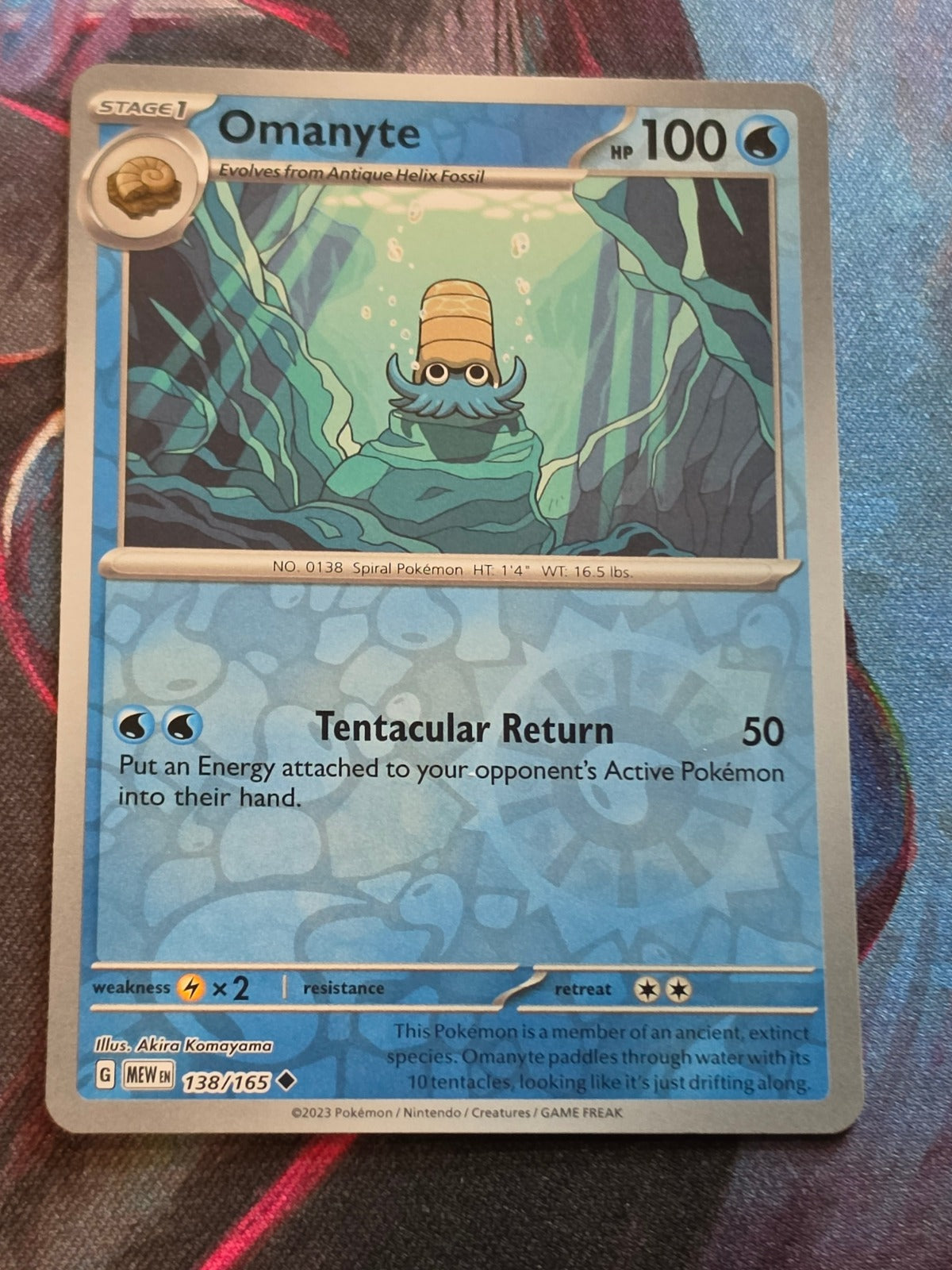 Omanyte Reverse Holo Uncommon Scarlet & Violet 151 138/165 NM Pokemon