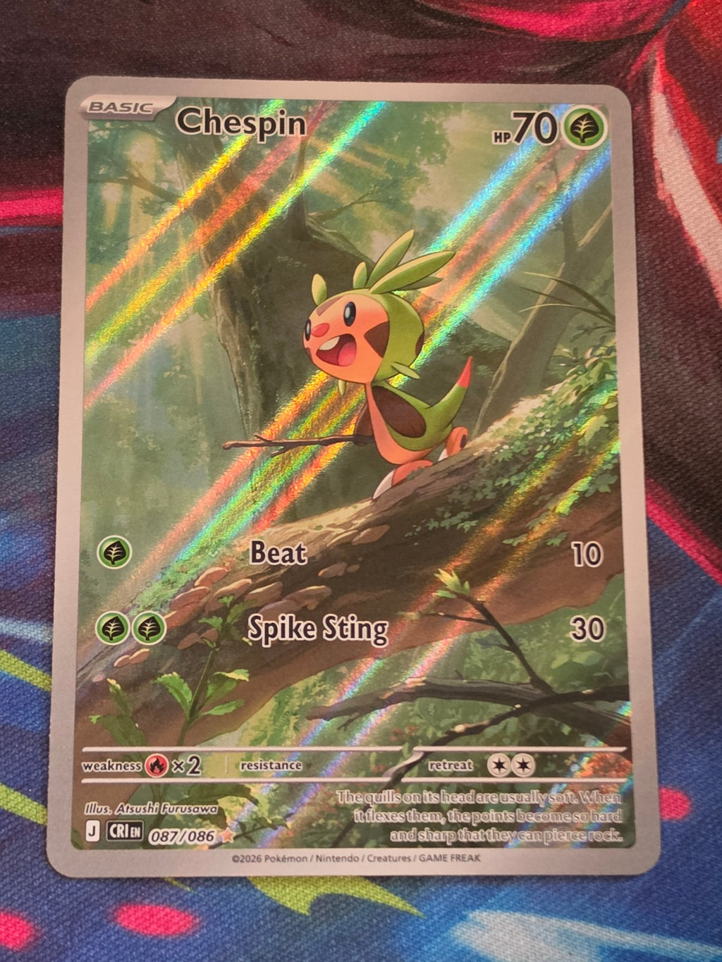 Chespin Illustration Rare Chaos Rising 087/086 NM Pokemon