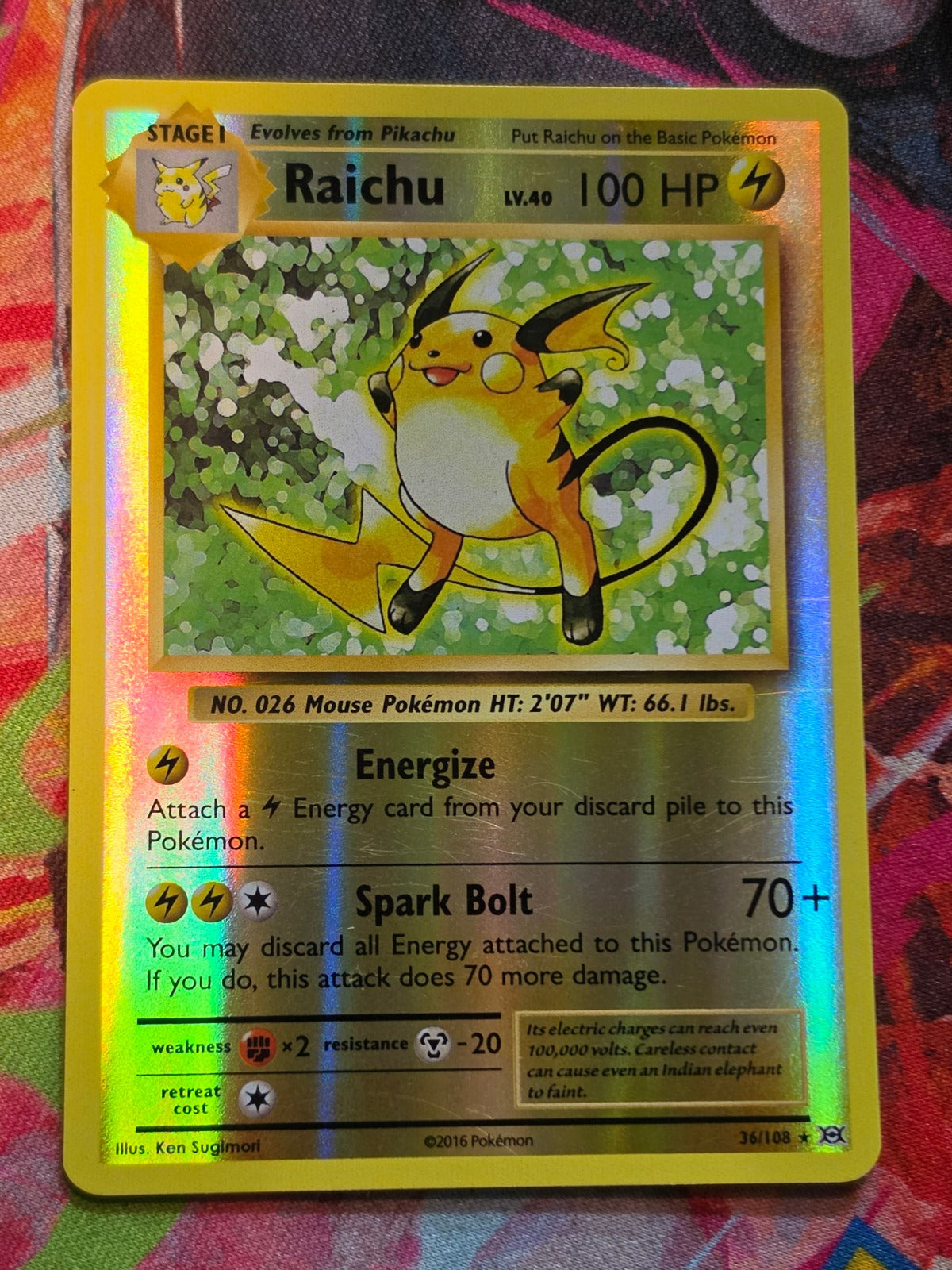Raichu Holo Rare Reverse Holo XY - Evolutions 36/108 NM-/LP+ Pokemon