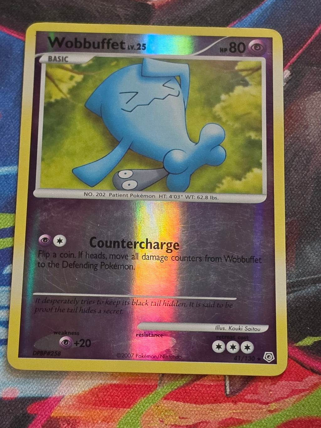 Wobbuffet - 41/130 - Diamond and Pearl - Rare - Reverse Holo - LP-/MP+ Pokemon