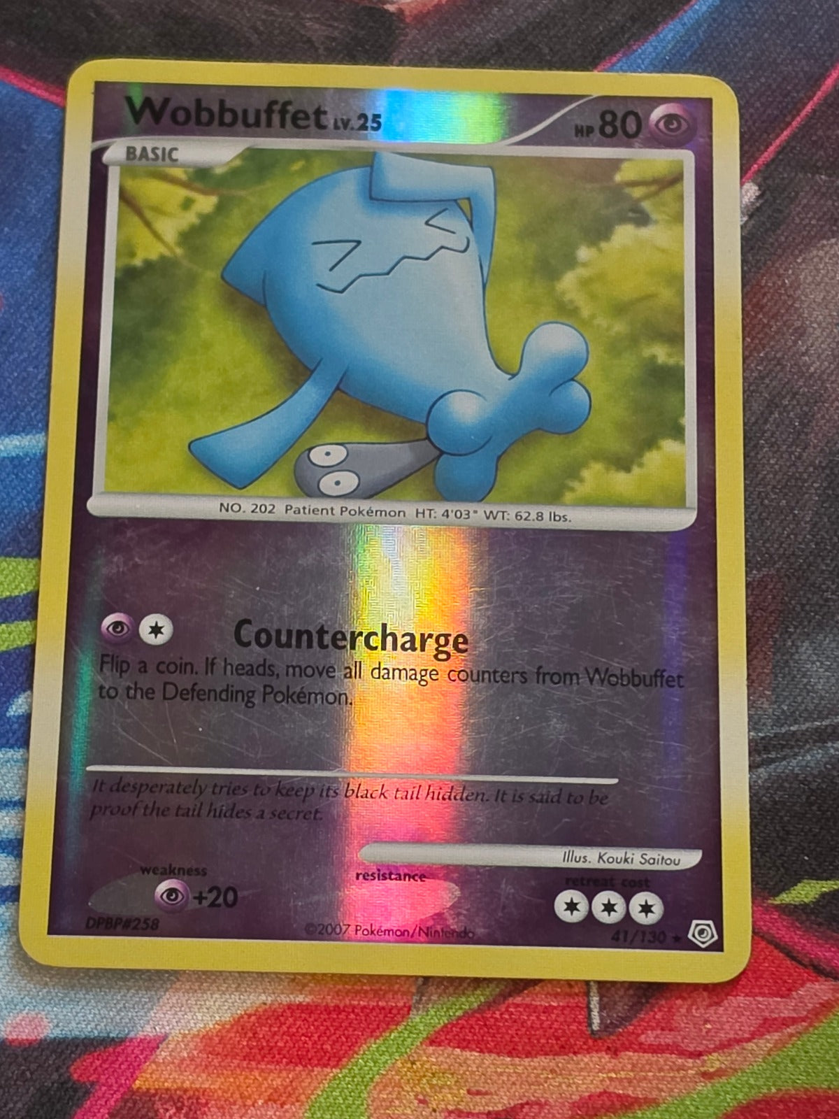 Wobbuffet - 41/130 - Diamond and Pearl - Rare - Reverse Holo - LP-/MP+ Pokemon