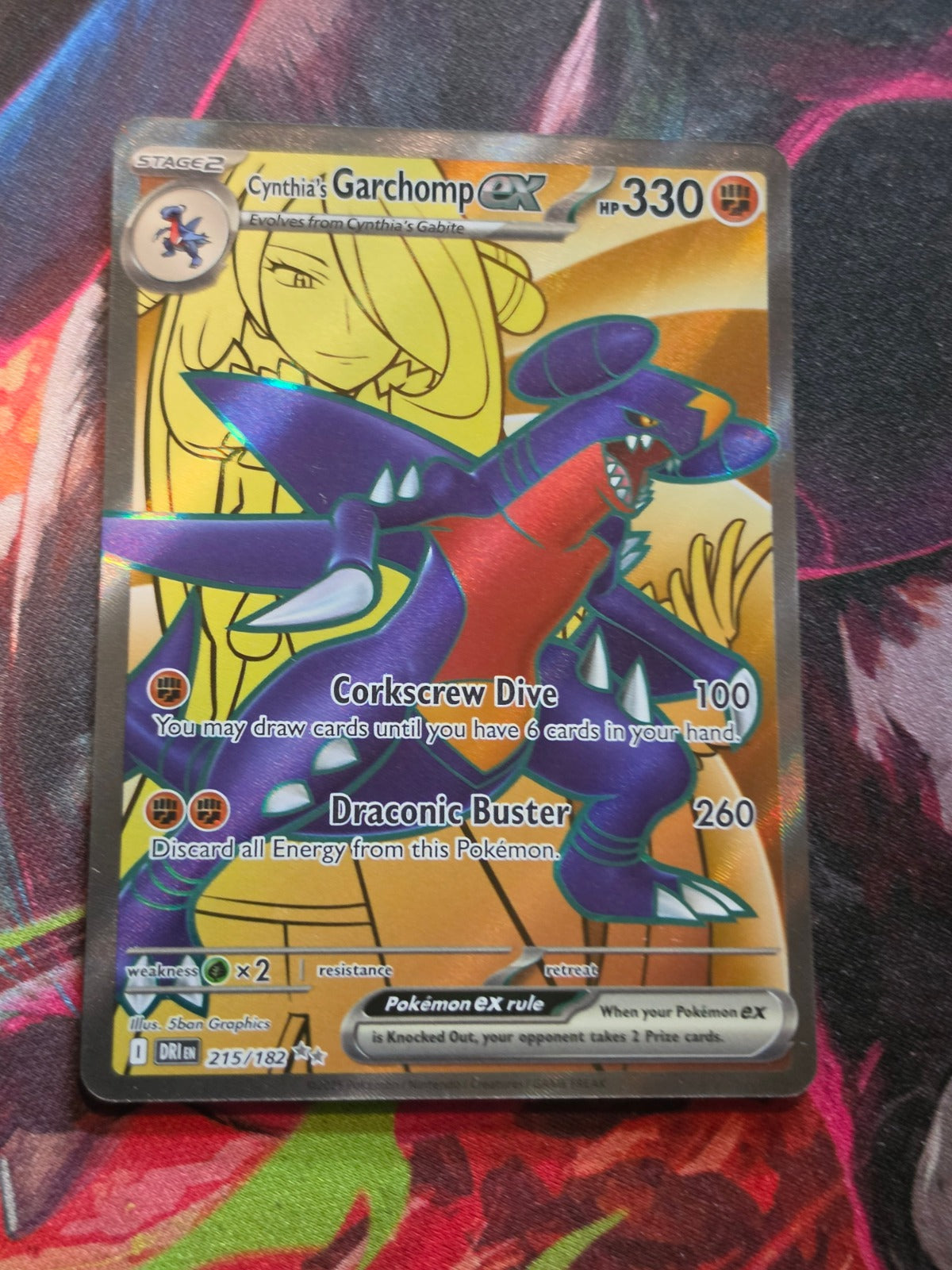 Cynthia's Garchomp ex Ultra Rare SV10: Destined Rivals 215/182 LP+ Pokemon