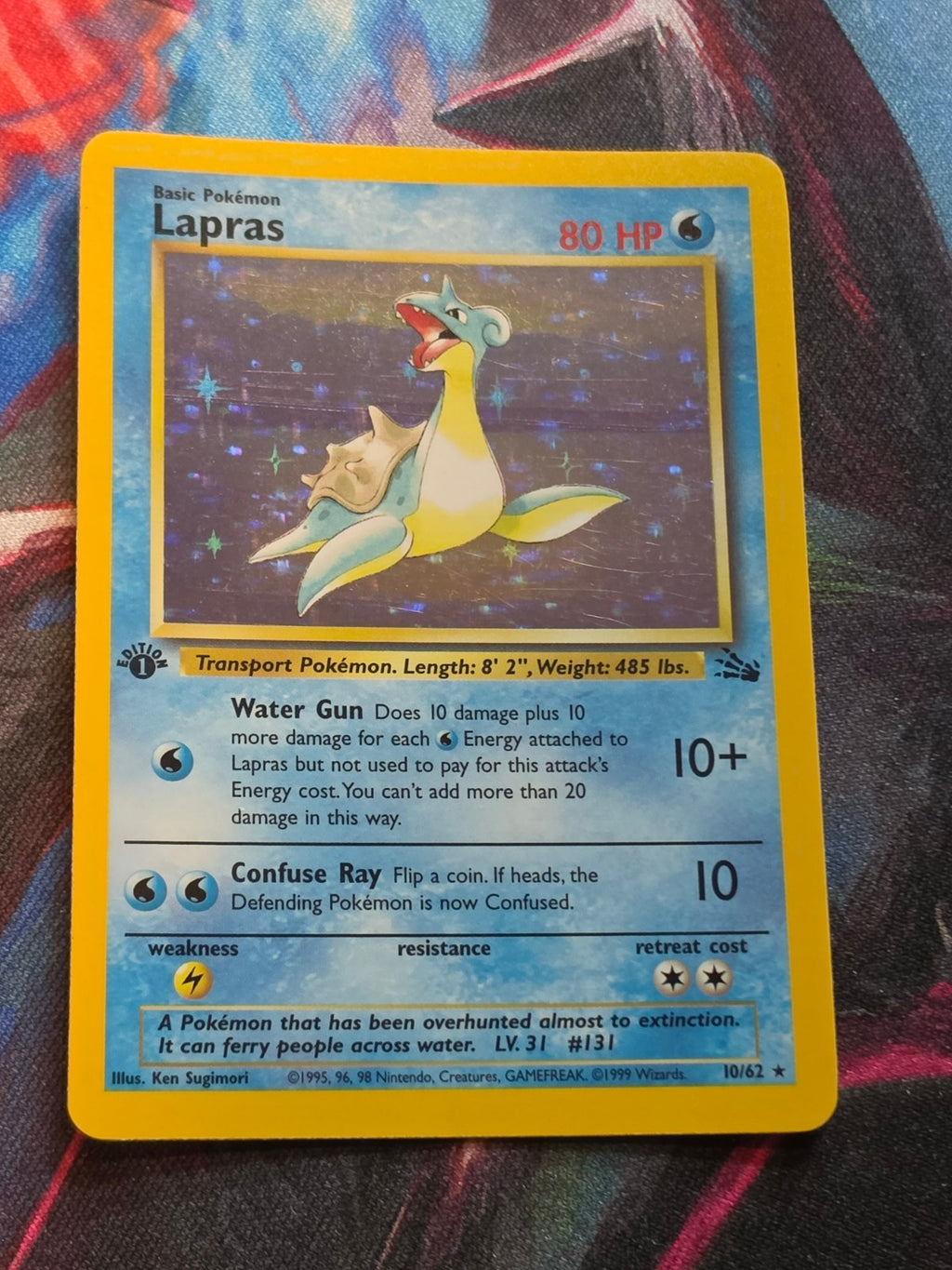 Lapras Holo Rare Fossil 10/62 1st Edition NM-/LP+ Pokemon