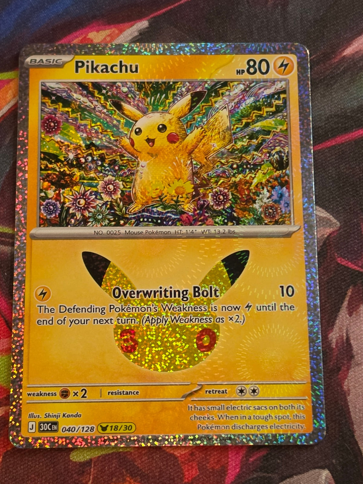 Pikachu - 040/128 - ME: 30th Celebration - Pikachu Rare - NM - Pokemon