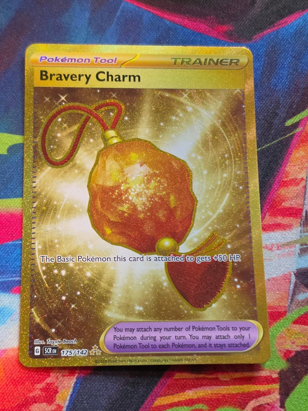 Bravery Charm Hyper Rare Stellar Crown 175/142 NM Pokemon