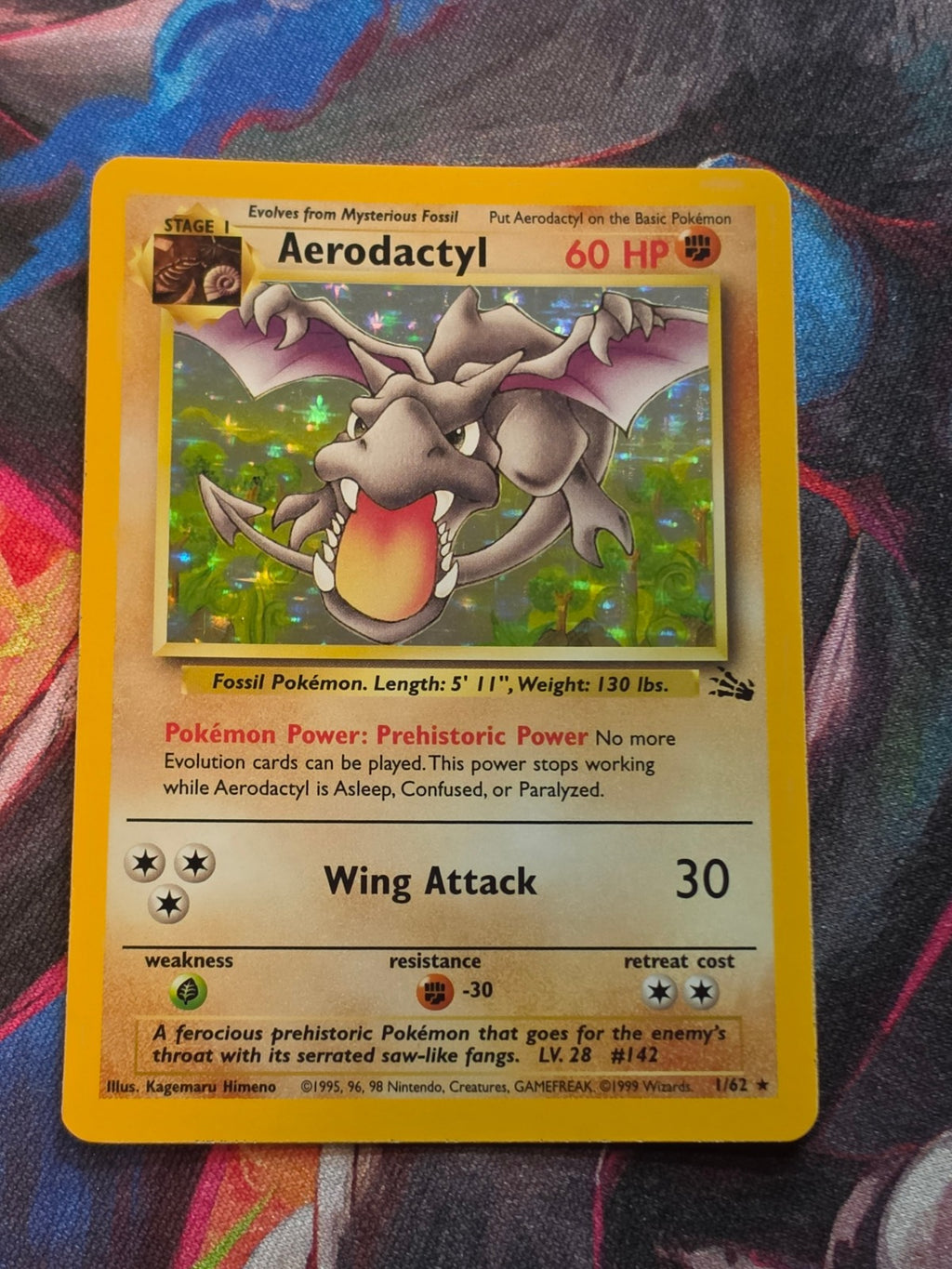 Aerodactyl Holo Rare Fossil 01/62 NM-/LP+ Pokemon
