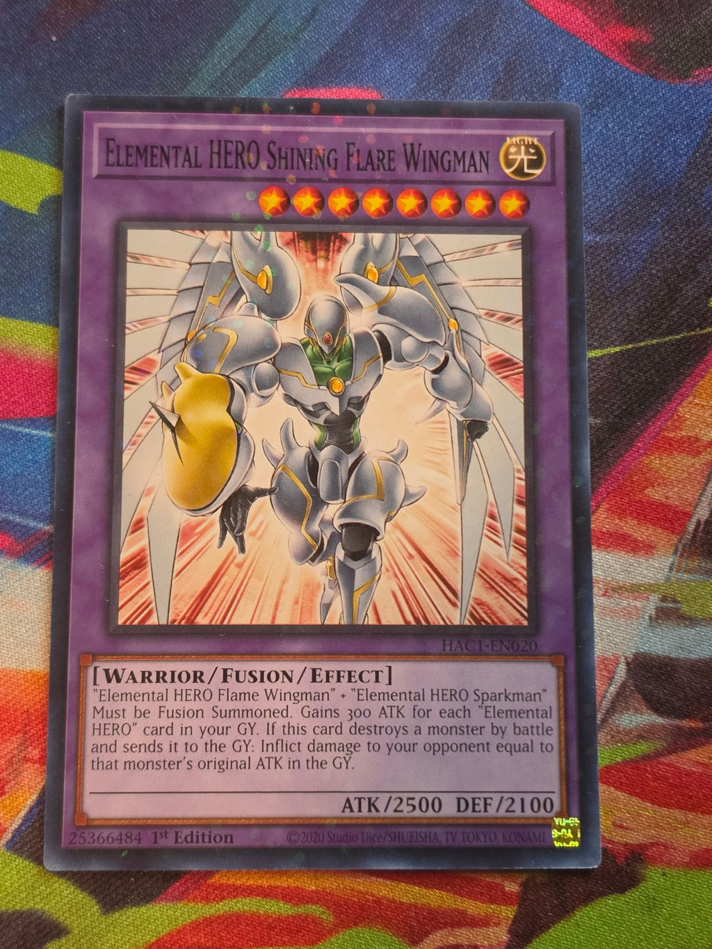 Elemental HERO Shining Flare Wingman (Duel Terminal) Duel Terminal Technology Common Hidden Arsenal: Chapter 1 HAC1-EN020 LP