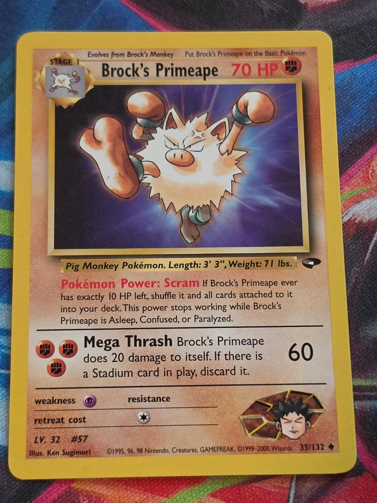 Brock's Primeape - 035/132 - Gym Challenge - Uncommon - Unlimited - NM Pokemon