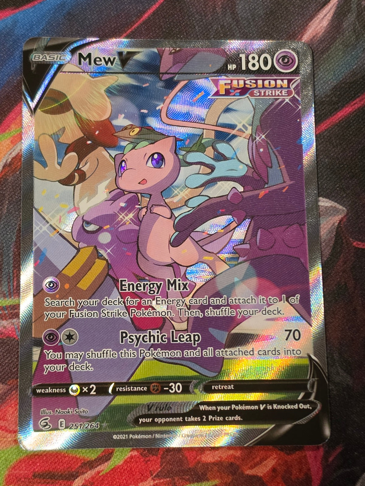 Mew V Alternate Full Art Ultra Rare Fusion Strike 251/264 NM Pokemon