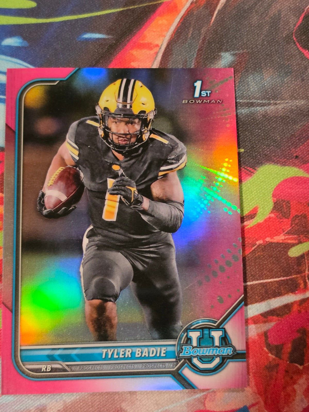 Tyler Badie 2021-22 Bowman University - Chrome Prospects Pink Refractor 80 NM Football