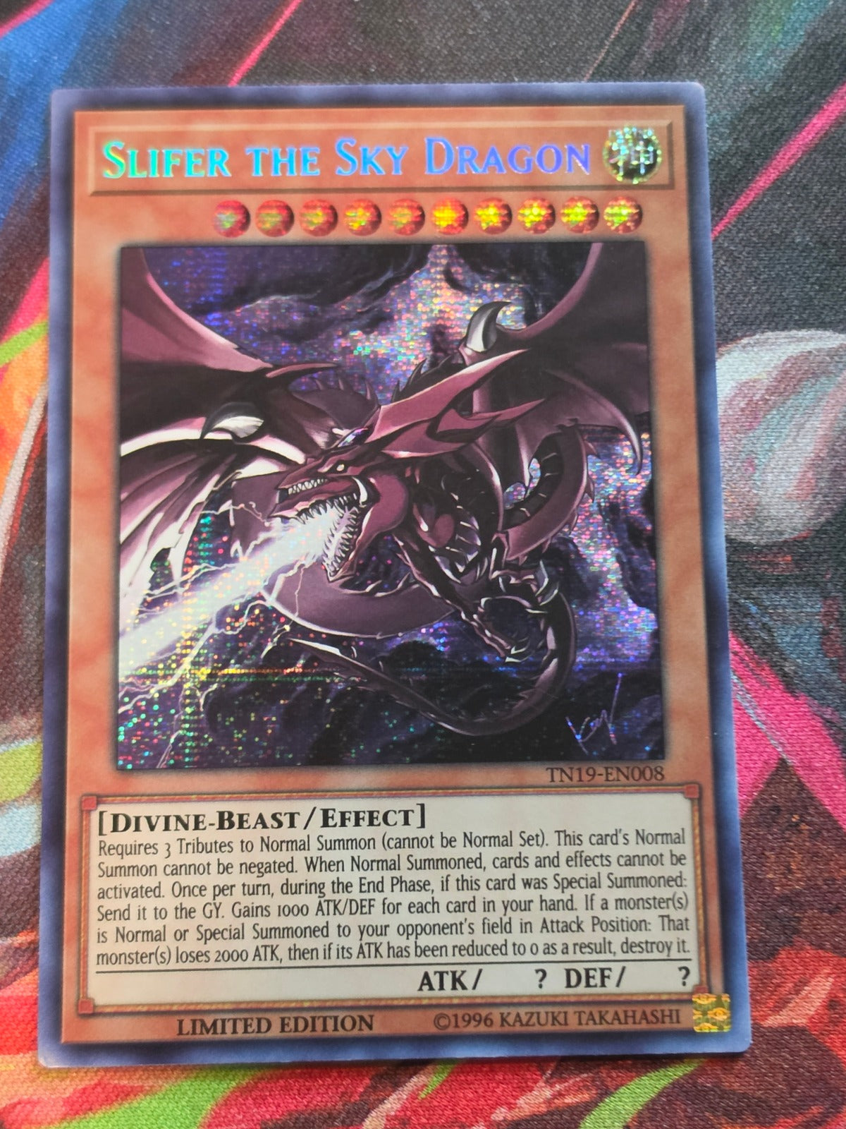 Slifer the Sky Dragon Prismatic Secret Rare 2019 Gold Sarcophagus Tin TN19-EN008 Limited Edition LP Yu-Gi-Oh!