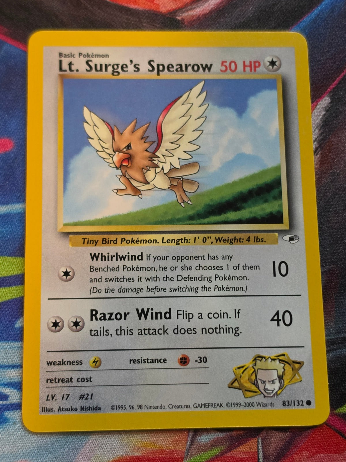 Lt. Surge's Spearow (83) - 083/132 - Gym Heroes - Common - Unlimited - NM Pokemon