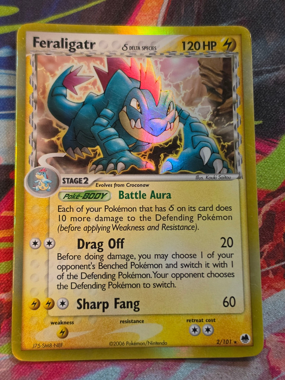 Feraligatr (Delta Species) Holo Rare EX Dragon Frontiers 2/101 LP Pokemon