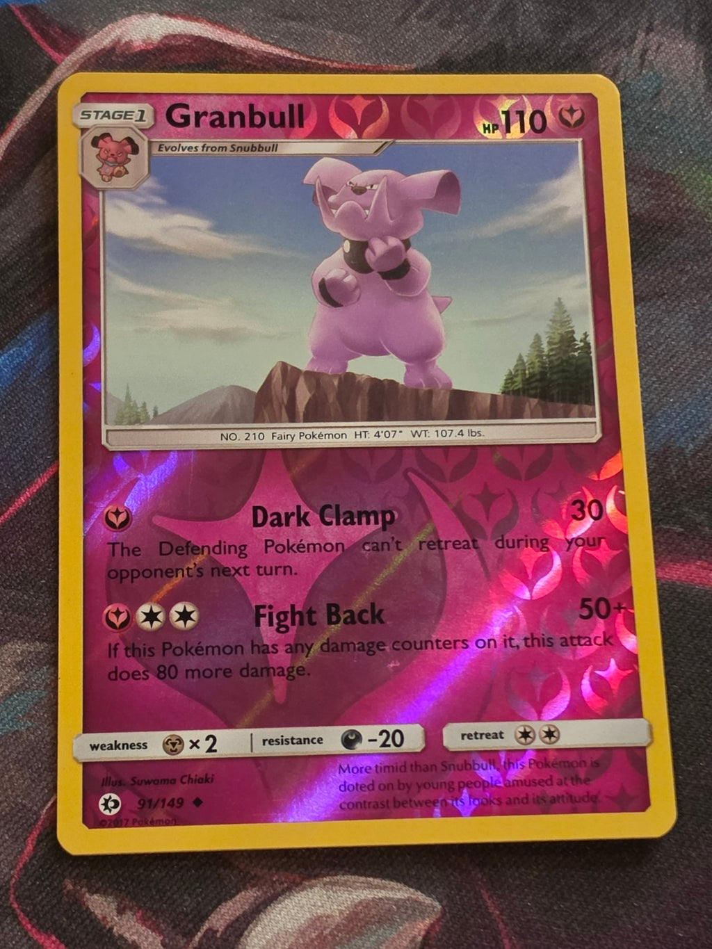 Granbull - 91/149 - SM Base Set - Uncommon - Reverse Holo - LP - Pokemon