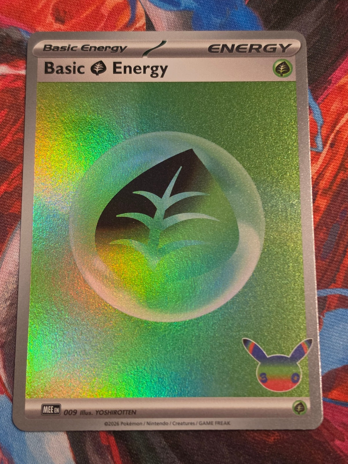 Basic Grass Energy (30th Celebration) Futuristic Rare MEE: Mega Evolution Energies 009 NM Pokemon